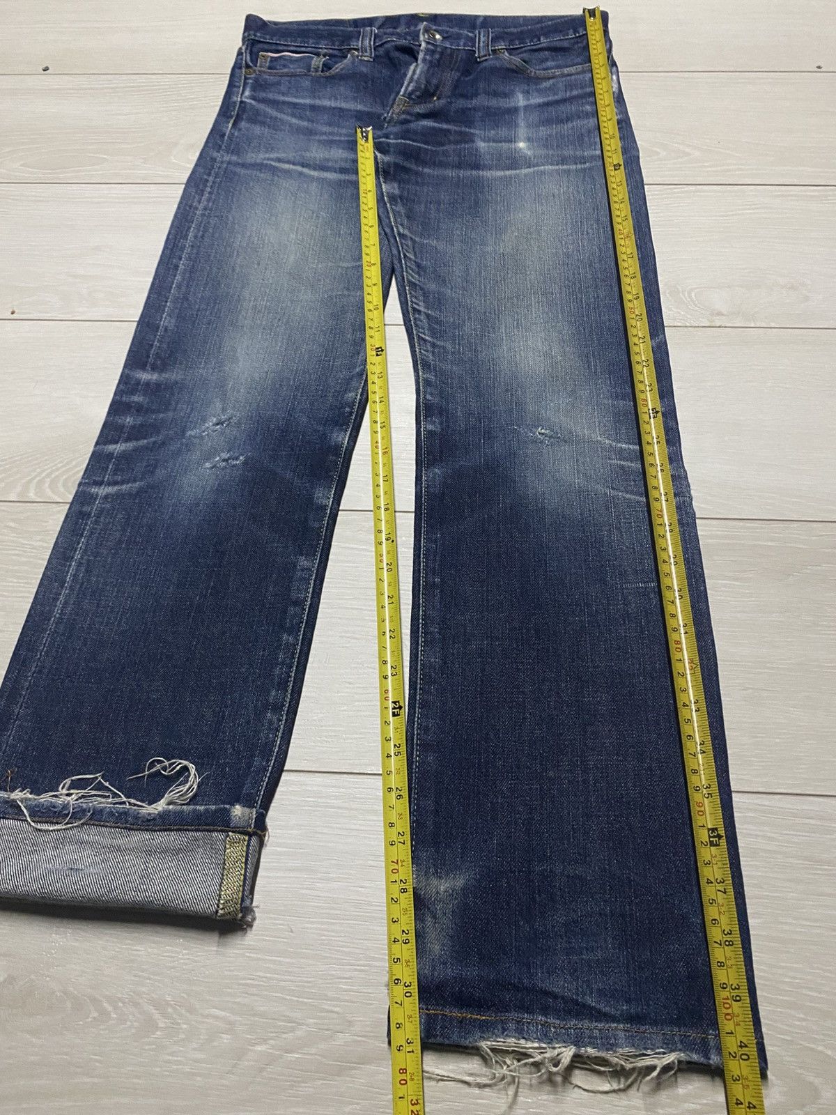 Undercover × Uniqlo Vintage Uniqlo S001 Selvedge Faded Wash Distressed Slim Jean Size US 32 / EU 48 - 15 Thumbnail