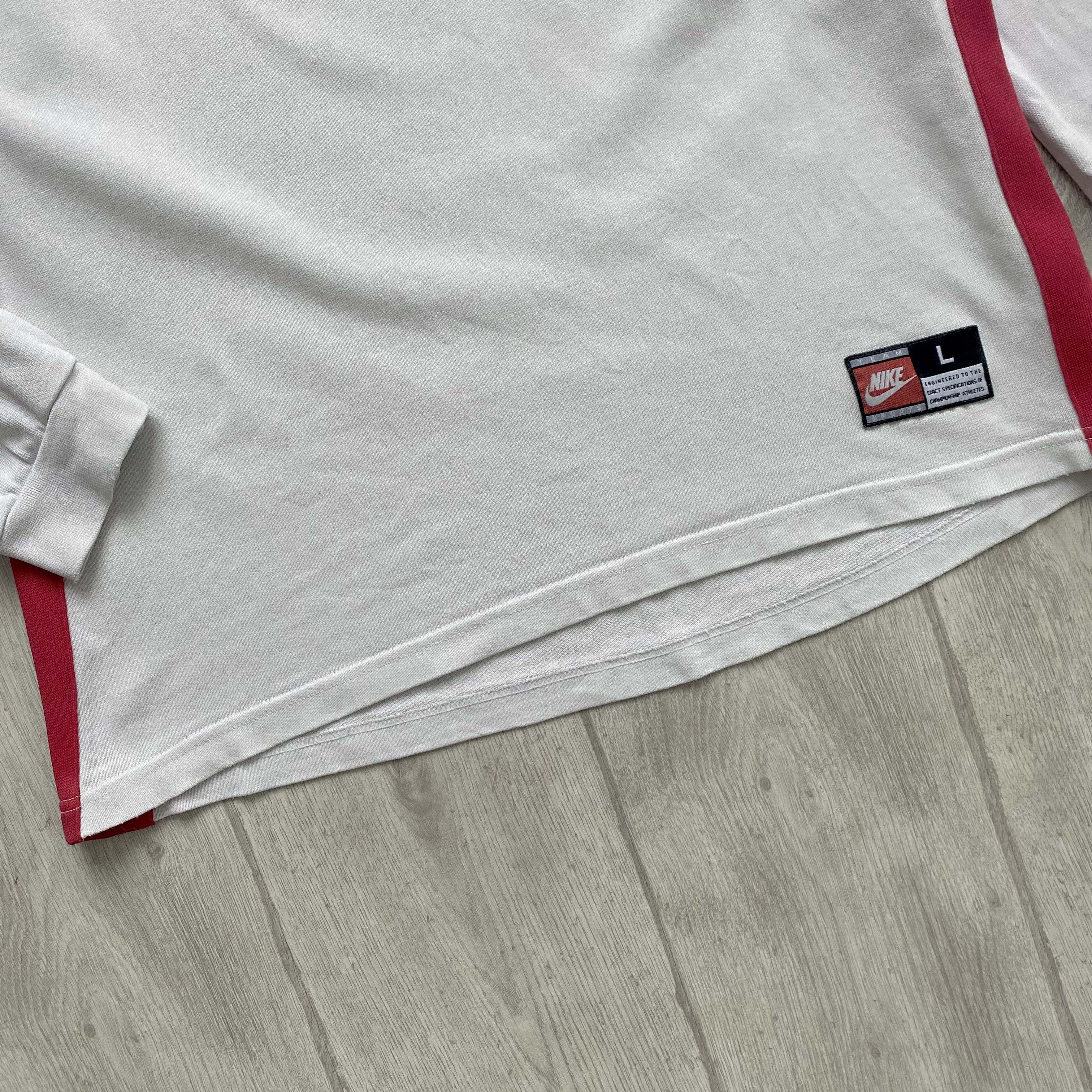 Nike 🏈 Vintage 97s TRASHED Nike England Rugby Shirt Jersey Polo Size US L / EU 52-54 / 3 - 3 Thumbnail