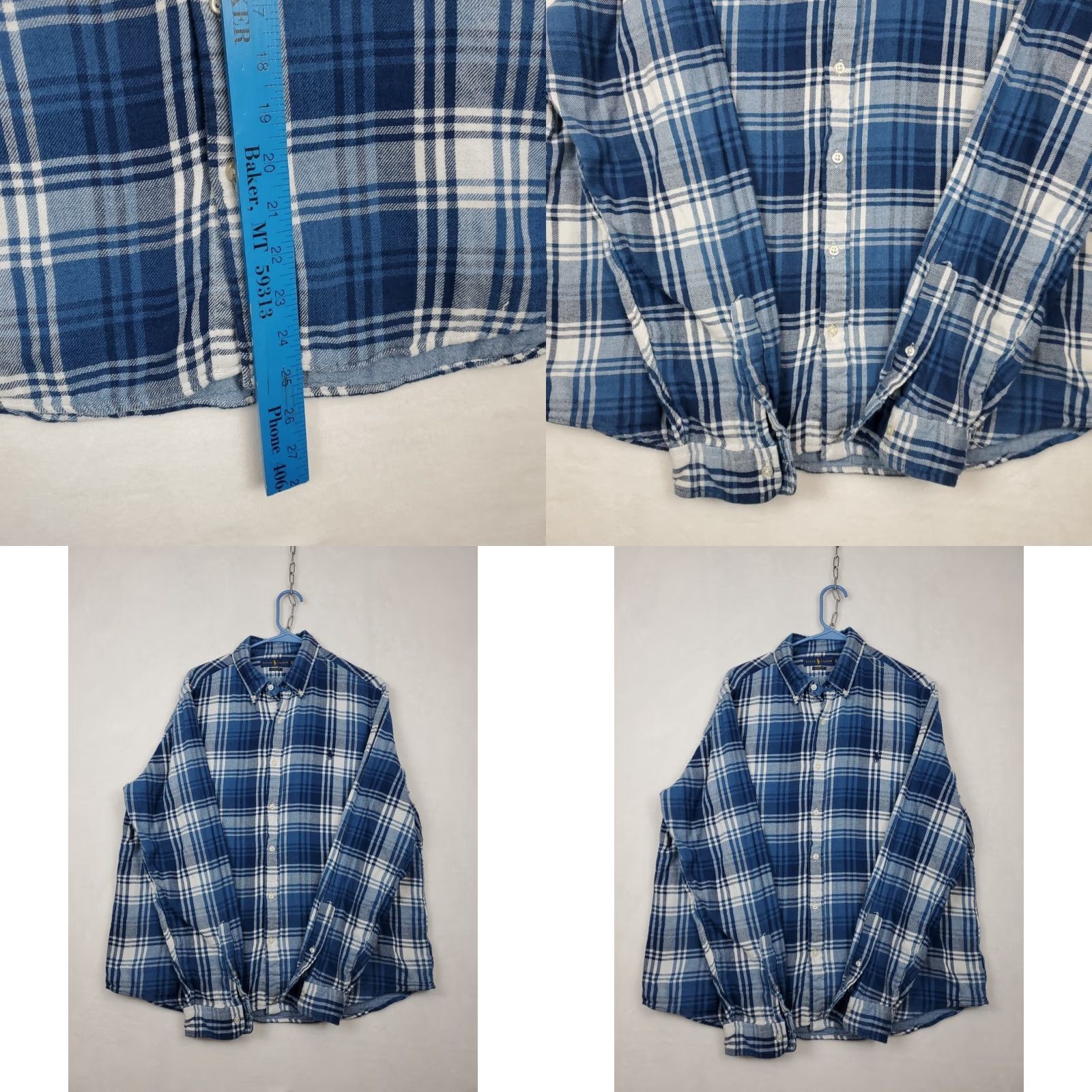 Ralph Lauren Ralph Lauren Shirt Mens XL Blue Plaid Flannel Classic Fit Button-Down Preppy Embroidered Casual Shirt Size US XL / EU 56 / 4 - 8 Thumbnail