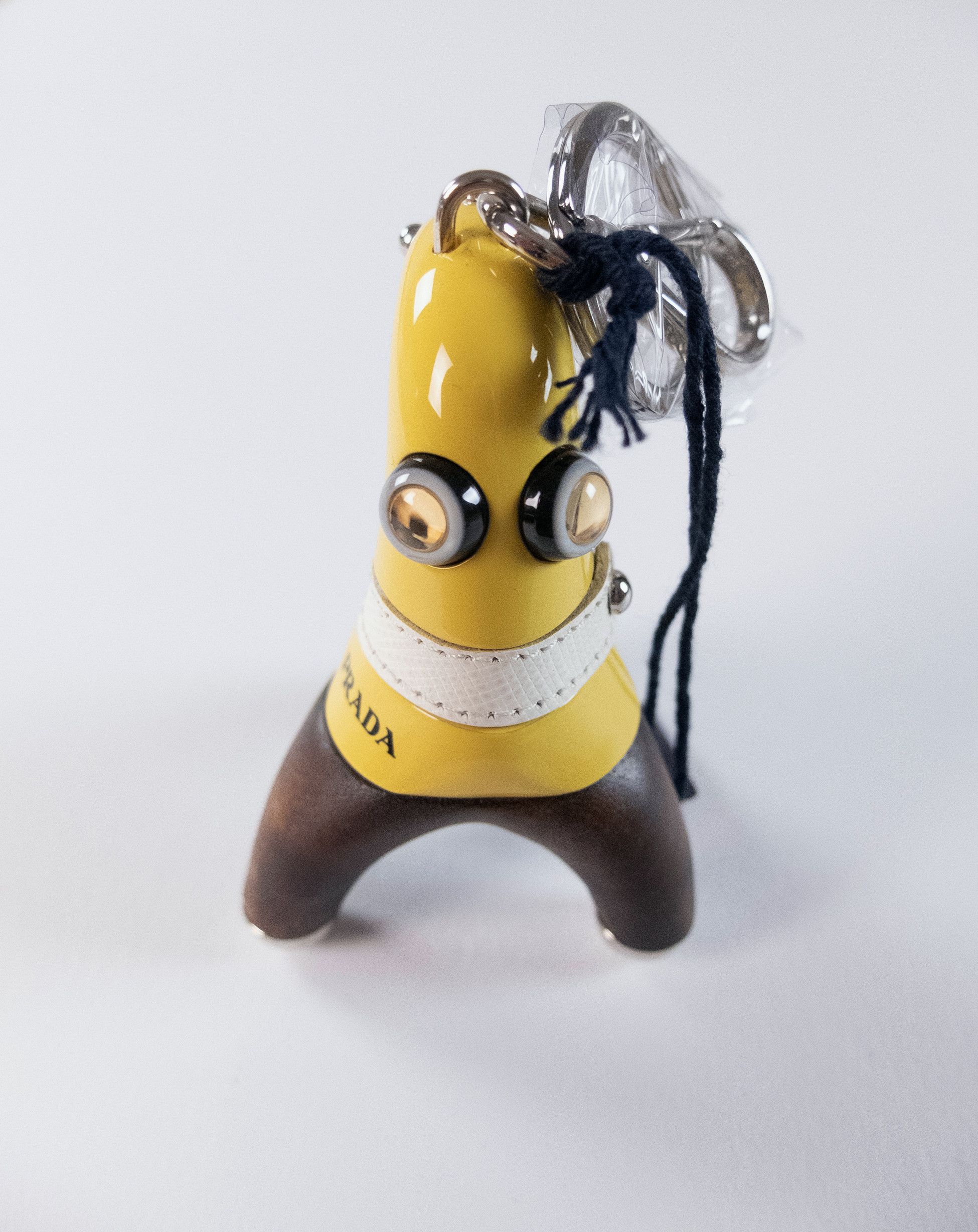Prada PRADA Pradamalia Fiddle leather & wood robot keyring charm Size ONE SIZE - 3 Thumbnail