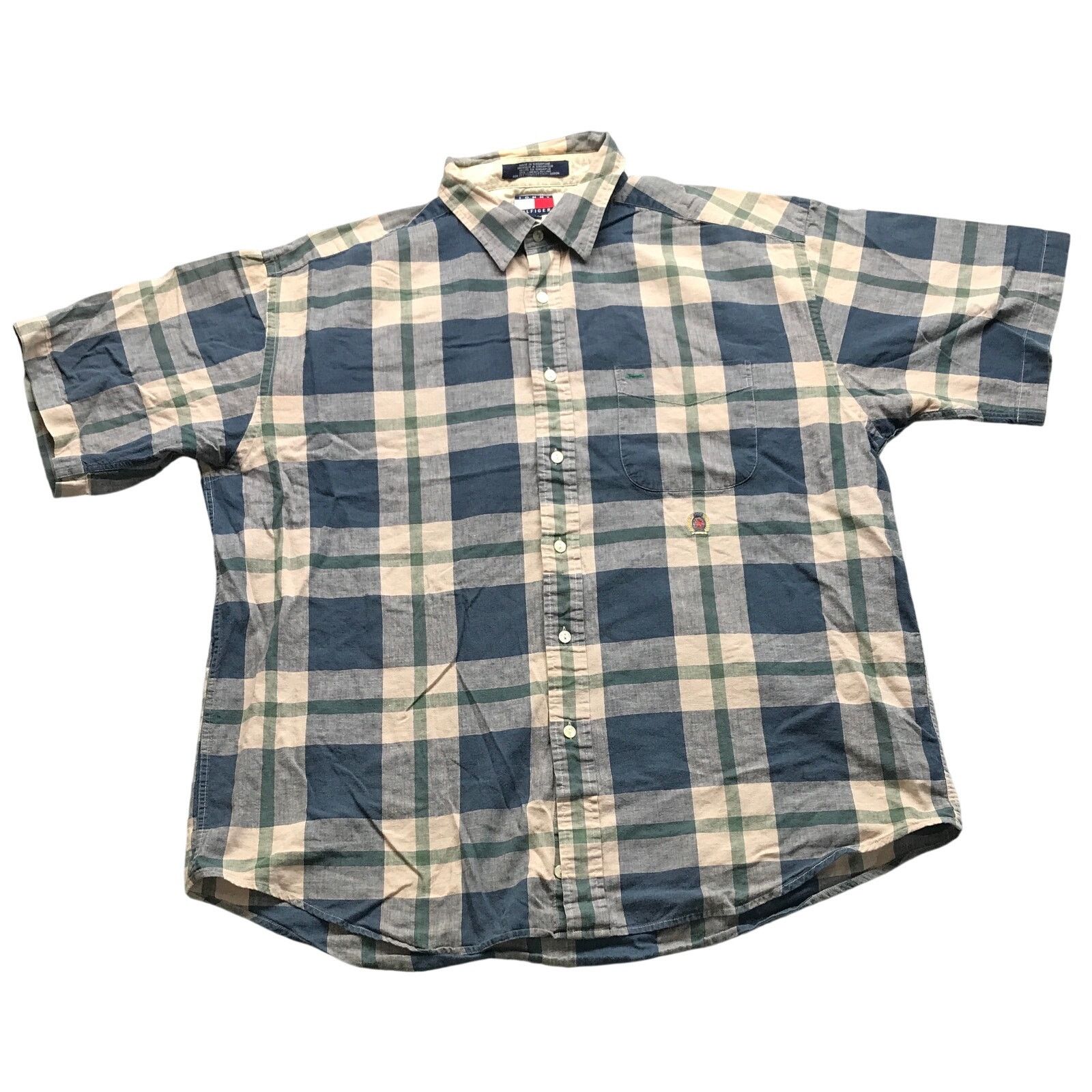 Tommy Hilfiger Vintage Tommy Hilfiger Button Up Shirt Mens XL Navy Brown Size US XL / EU 56 / 4 - 1 Thumbnail