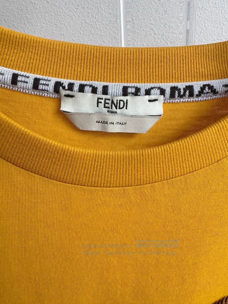 Fendi Fendi Yellow Sequin Logo Fuzzy Short Sleeve Size XXS / US 00 / IT 34 - 4 Thumbnail
