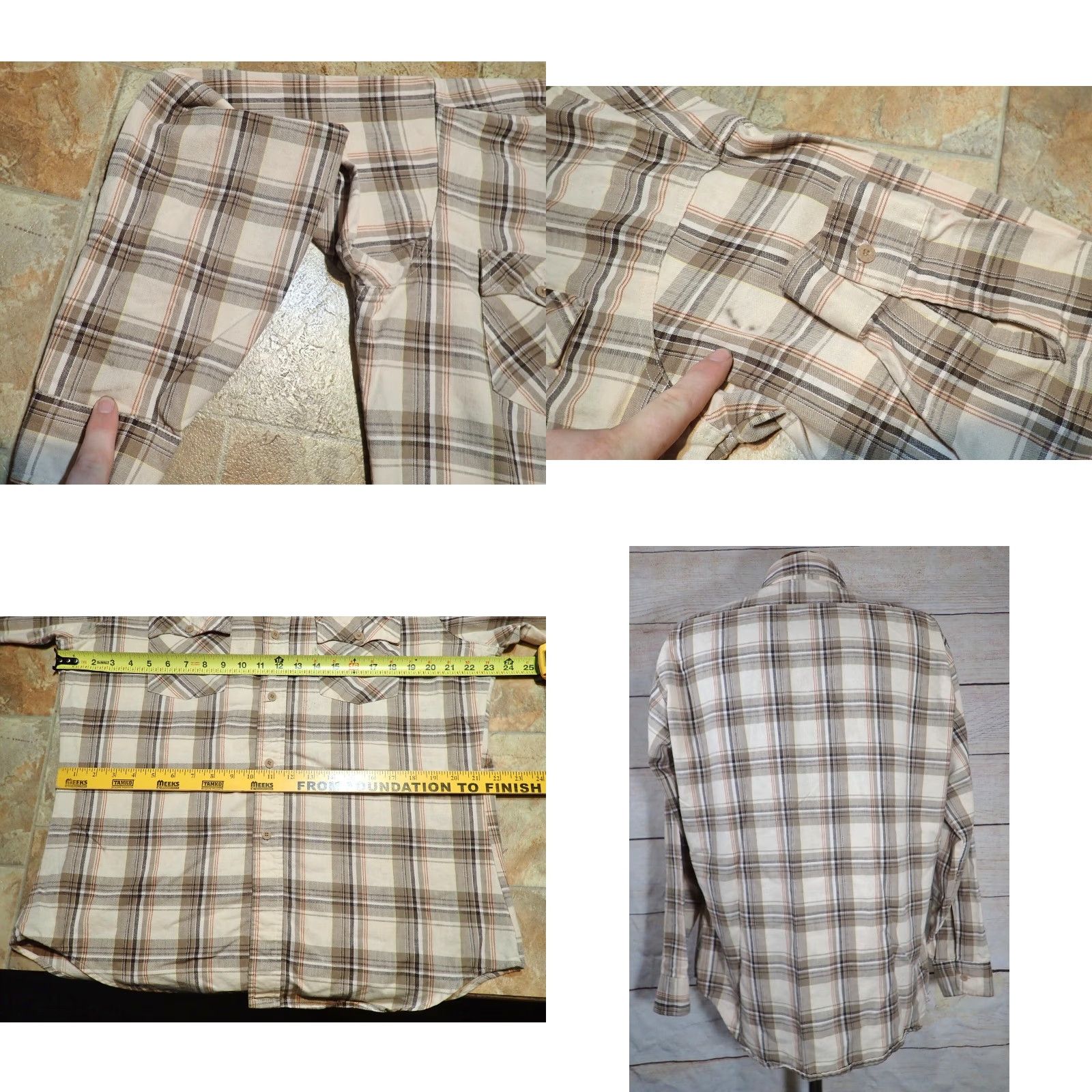 Levi's VINTAGE Levi's Work Shirt Western Flannel Cotton Adult XL Brown Plaid 80s Fall Winter Mens Size US XL / EU 56 / 4 - 8 Thumbnail
