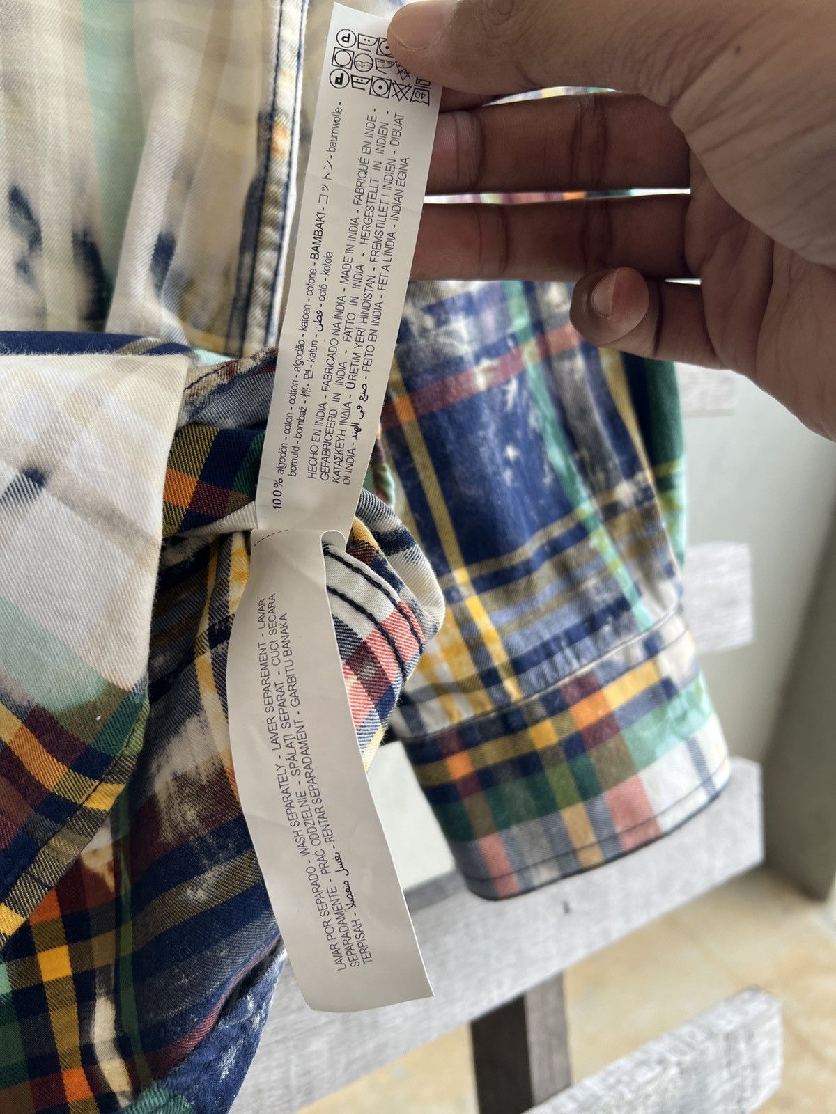 Zara Zara multicoloured checkered shirt with a bleach-dyed finish Size US L / EU 52-54 / 3 - 9 Thumbnail