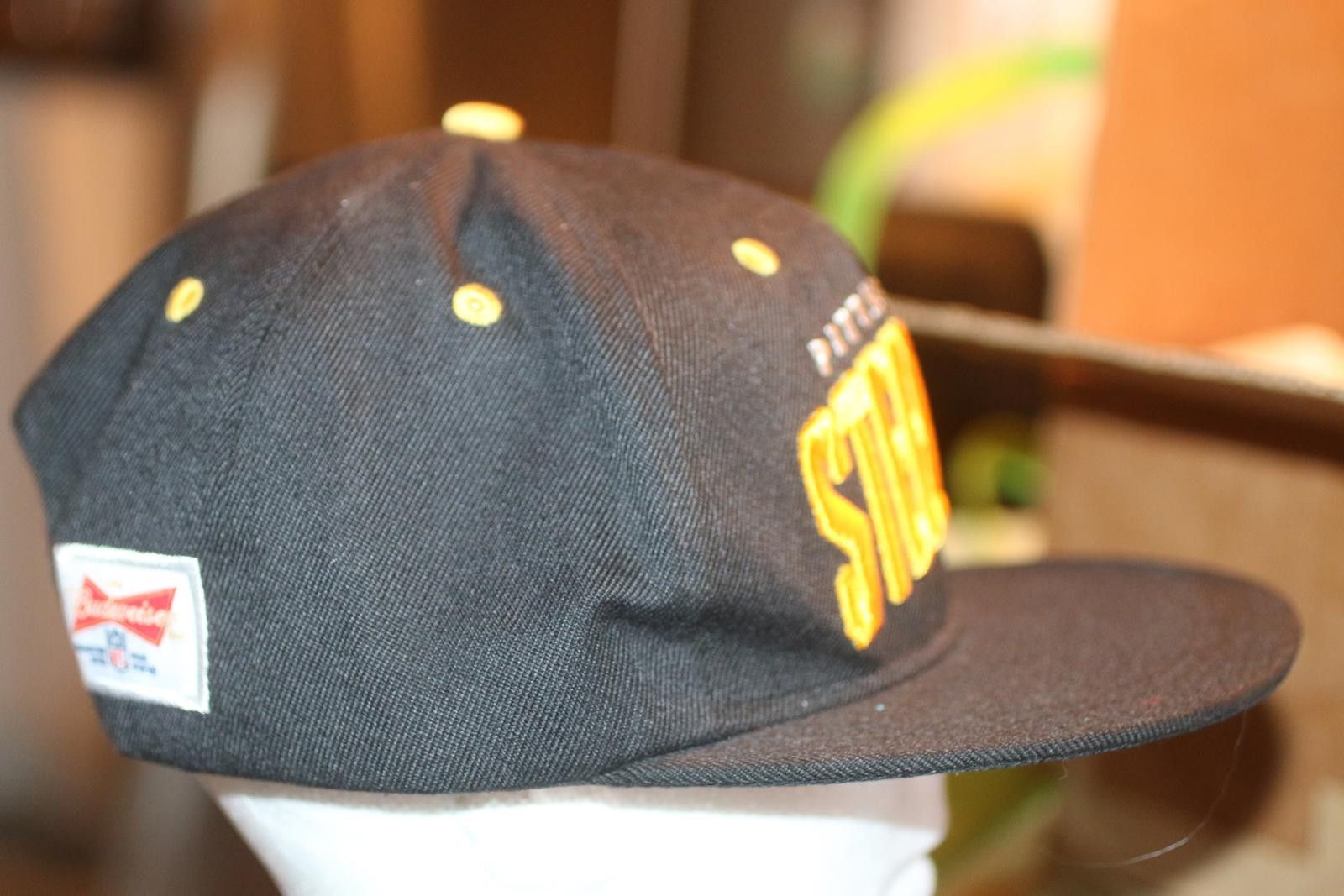MLB Vintage Pittsburgh Steelers Snapback Budweiser NFL Black Cap Size ONE SIZE - 5 Thumbnail