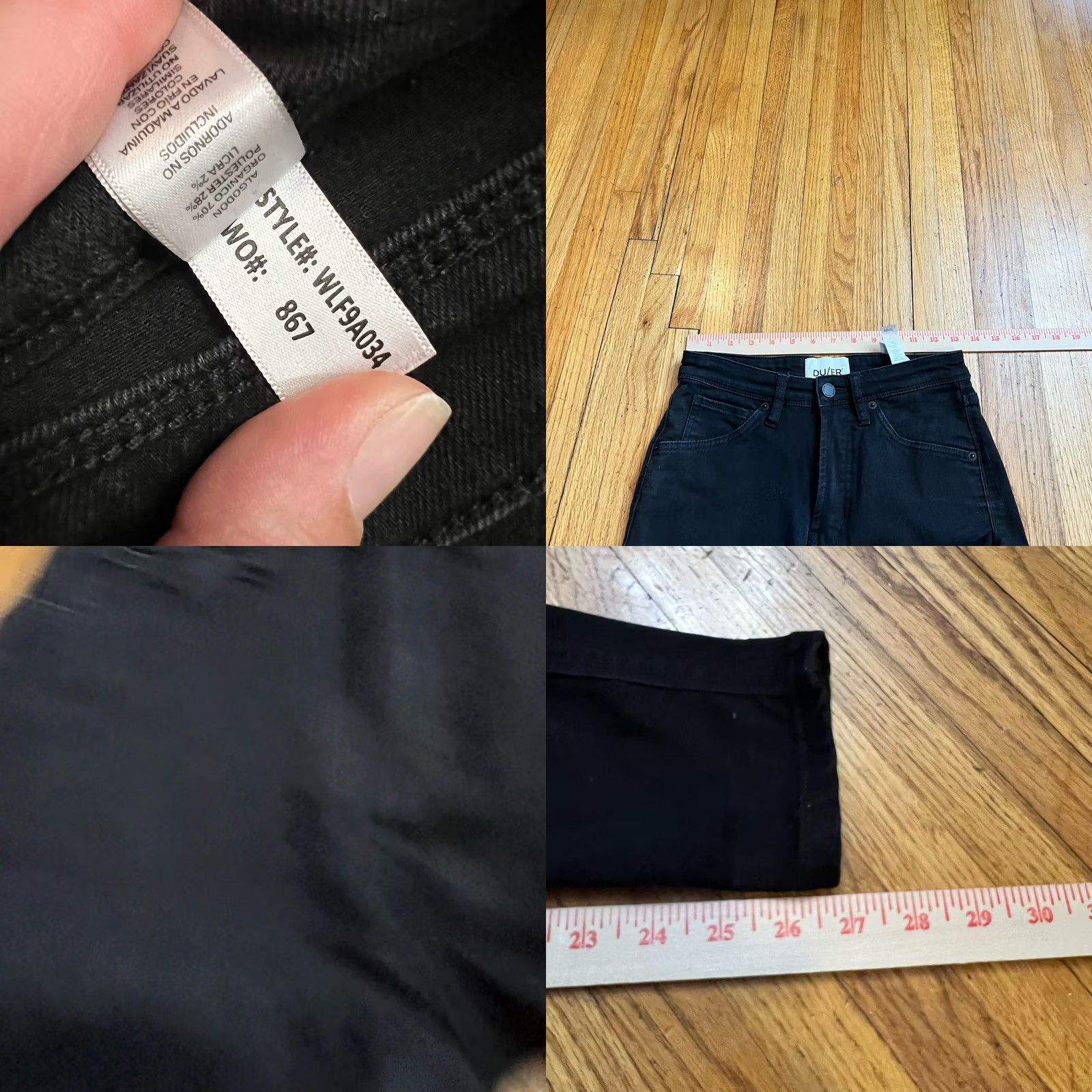 DUER DU/ER Pants Womens 27 x 28 Black Skinny Chino, Regular, Ankle, Women, Pants, DU/ER, Black, 27, 28, Skinny, Chino Size 27" / US 4 / IT 40 - 8 Thumbnail