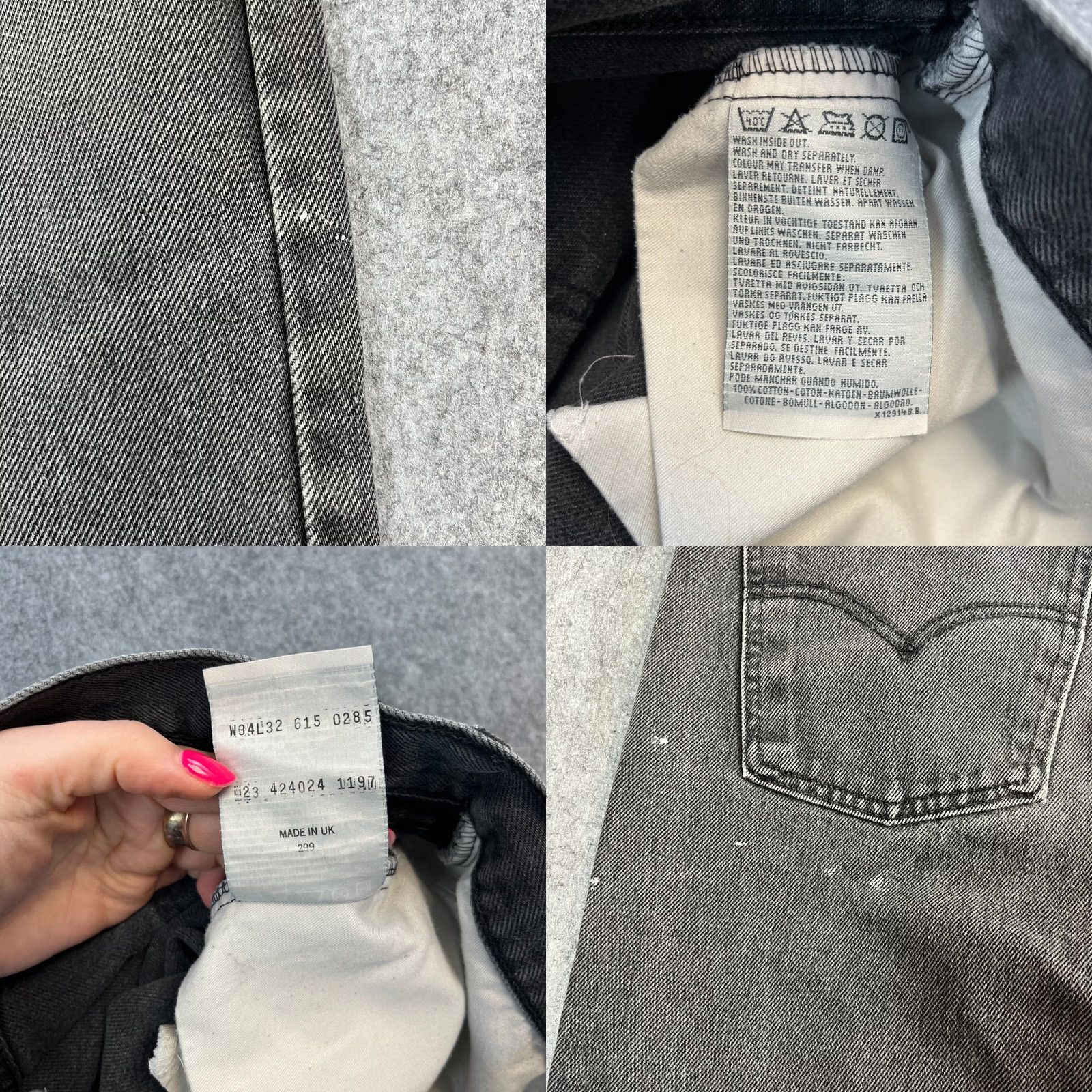 Levi's VINTAGE Levi's Jeans Straight 32 32 Dark Grey Faded Orange Tab 80s UK Made Mens Size US 32 / EU 48 - 8 Thumbnail