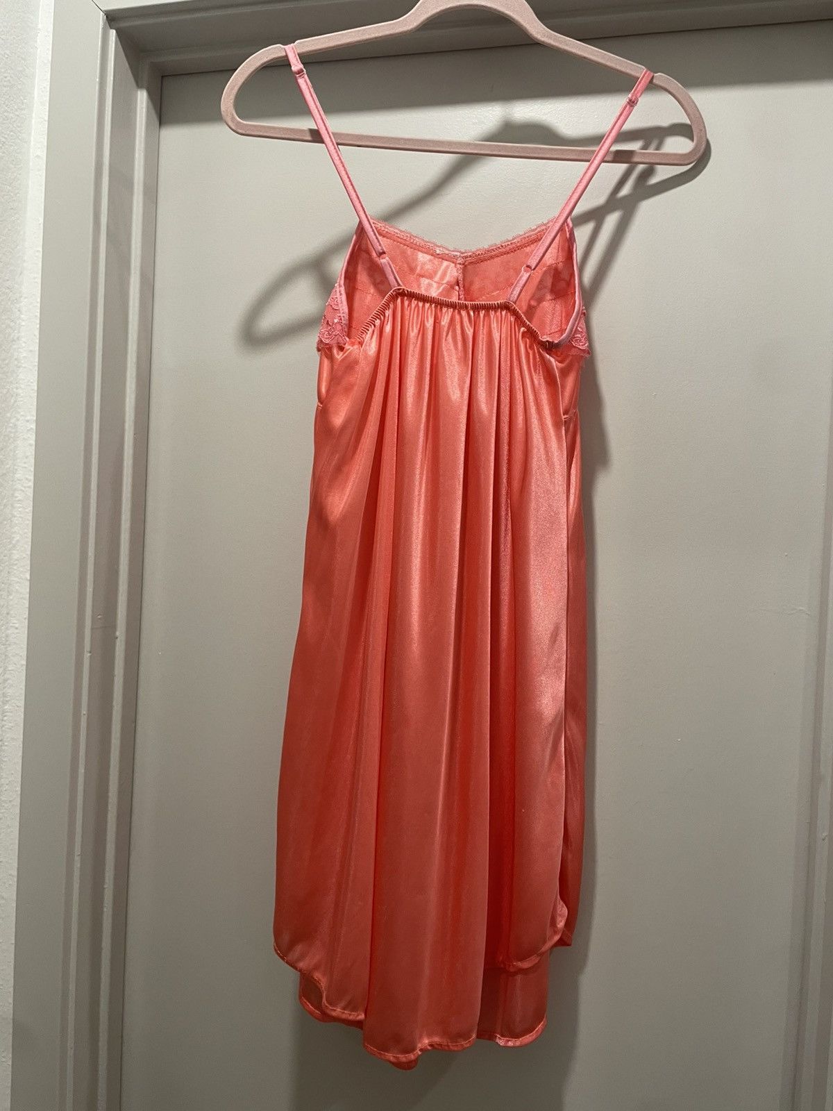 Vintage VTG Coquette Coral Pink Lace Spaghetti Strap Cami Slip Dress Size S / US 4 / IT 40 - 12 Thumbnail