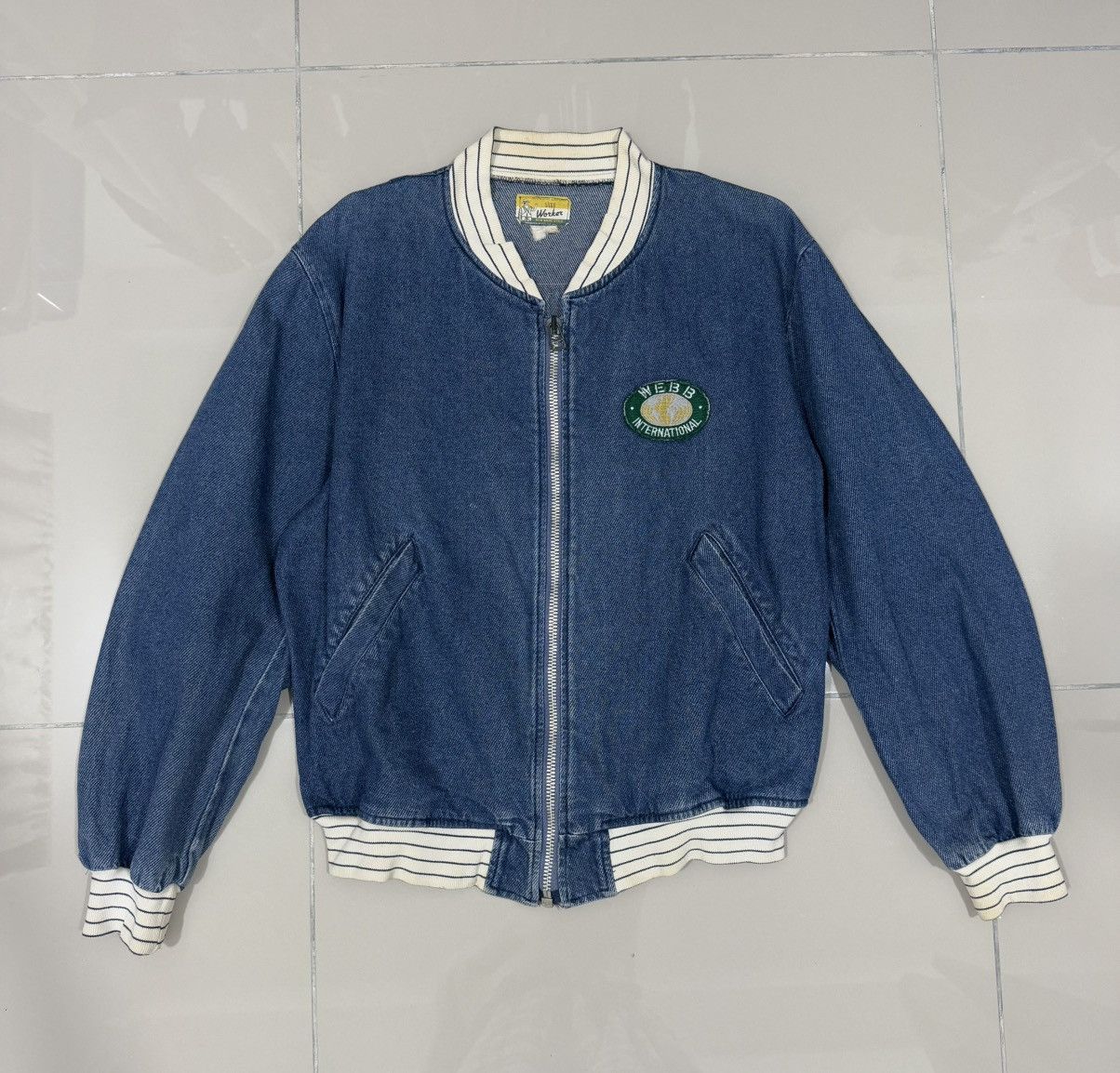 Vtg 90’ WEBB Denim Bomber Jacket