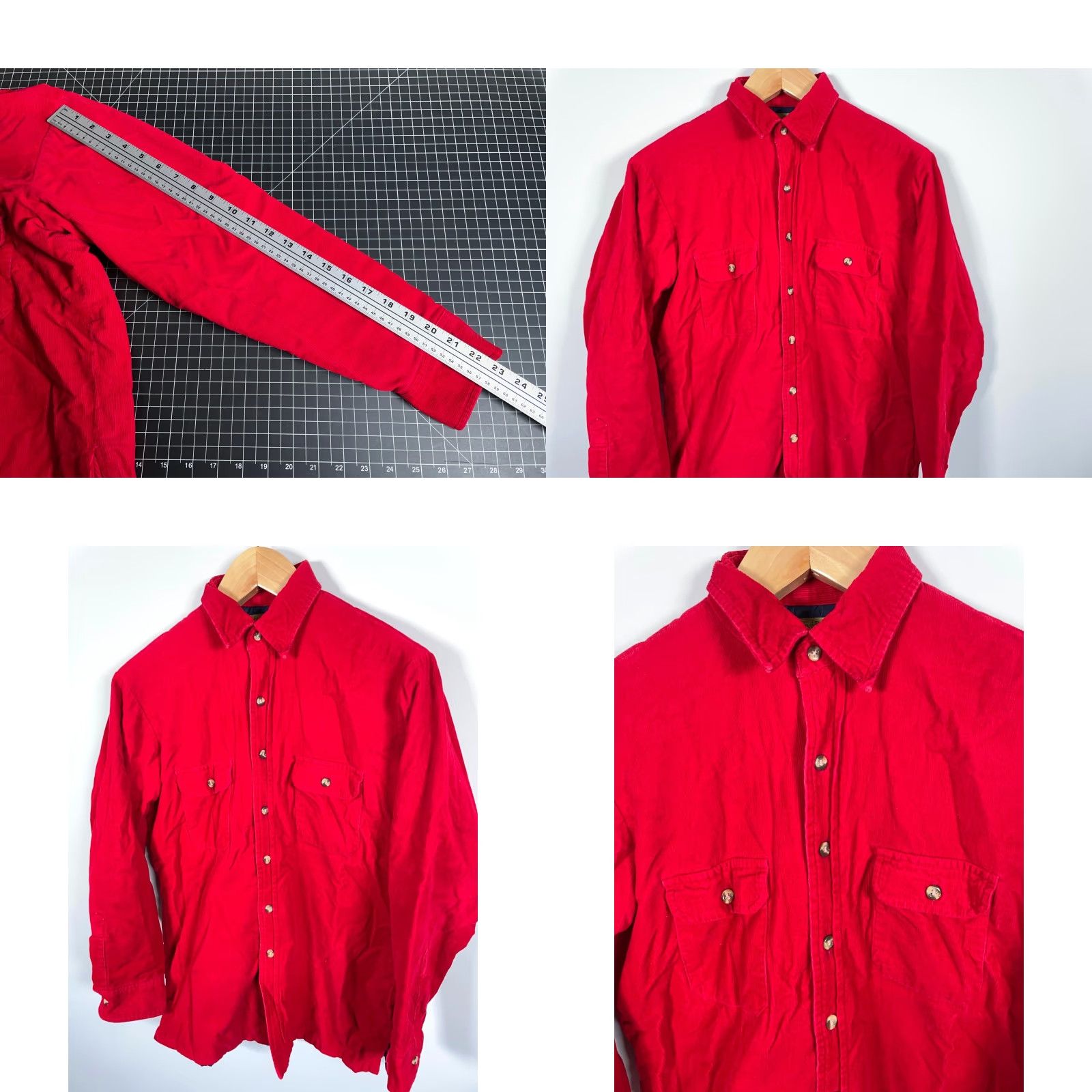 Vintage VINTAGE St. John's Bay Corduroy Shirt Jacket Men's Medium Red Quilted Lined Shacket 90s Grunge Retro Casual Workwear Pockets Size US M / EU 48-50 / 2 - 8 Thumbnail