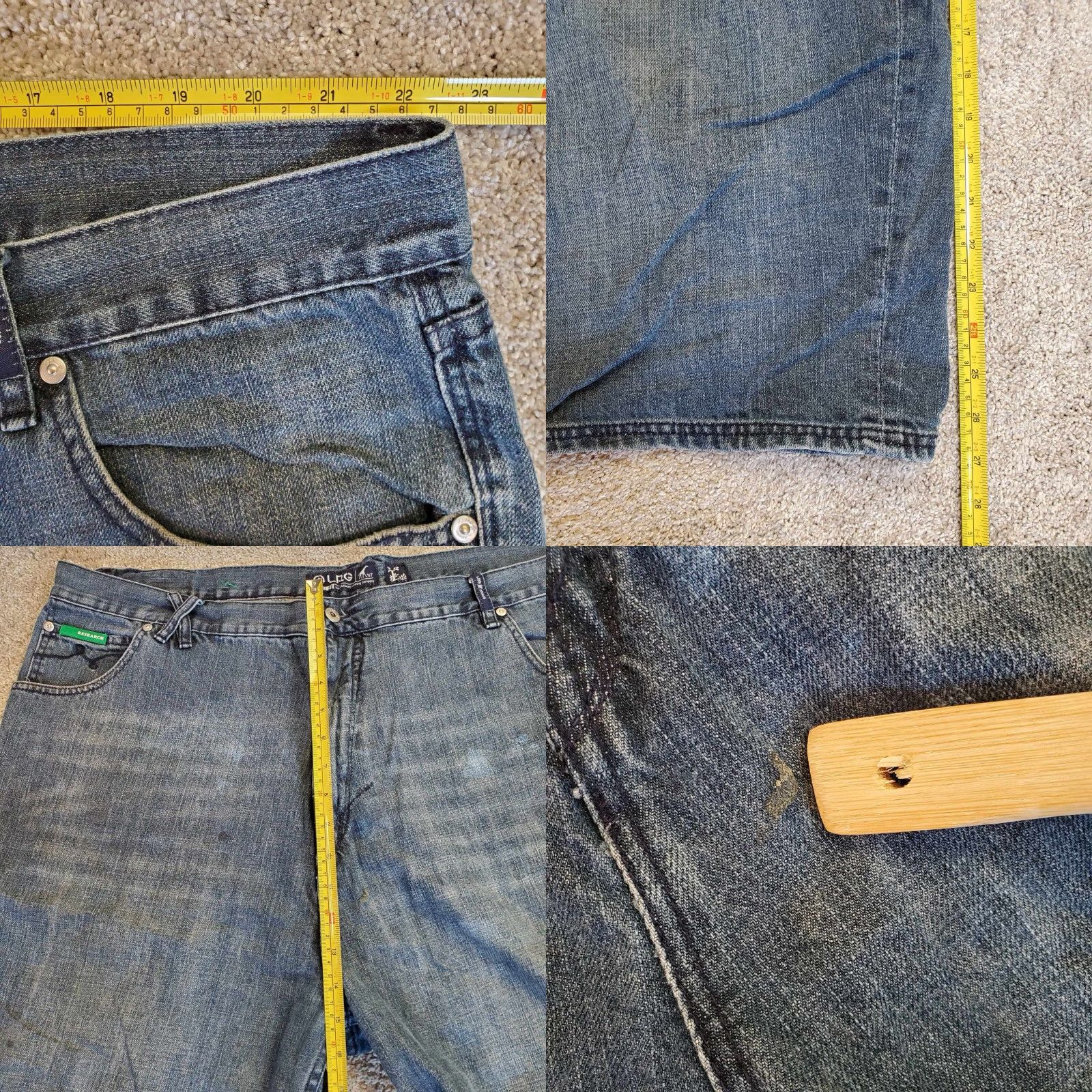Denime LRG Mens Denim Jean Shorts Distressed 44 Blue Size US 44 / EU 60 - 8 Thumbnail