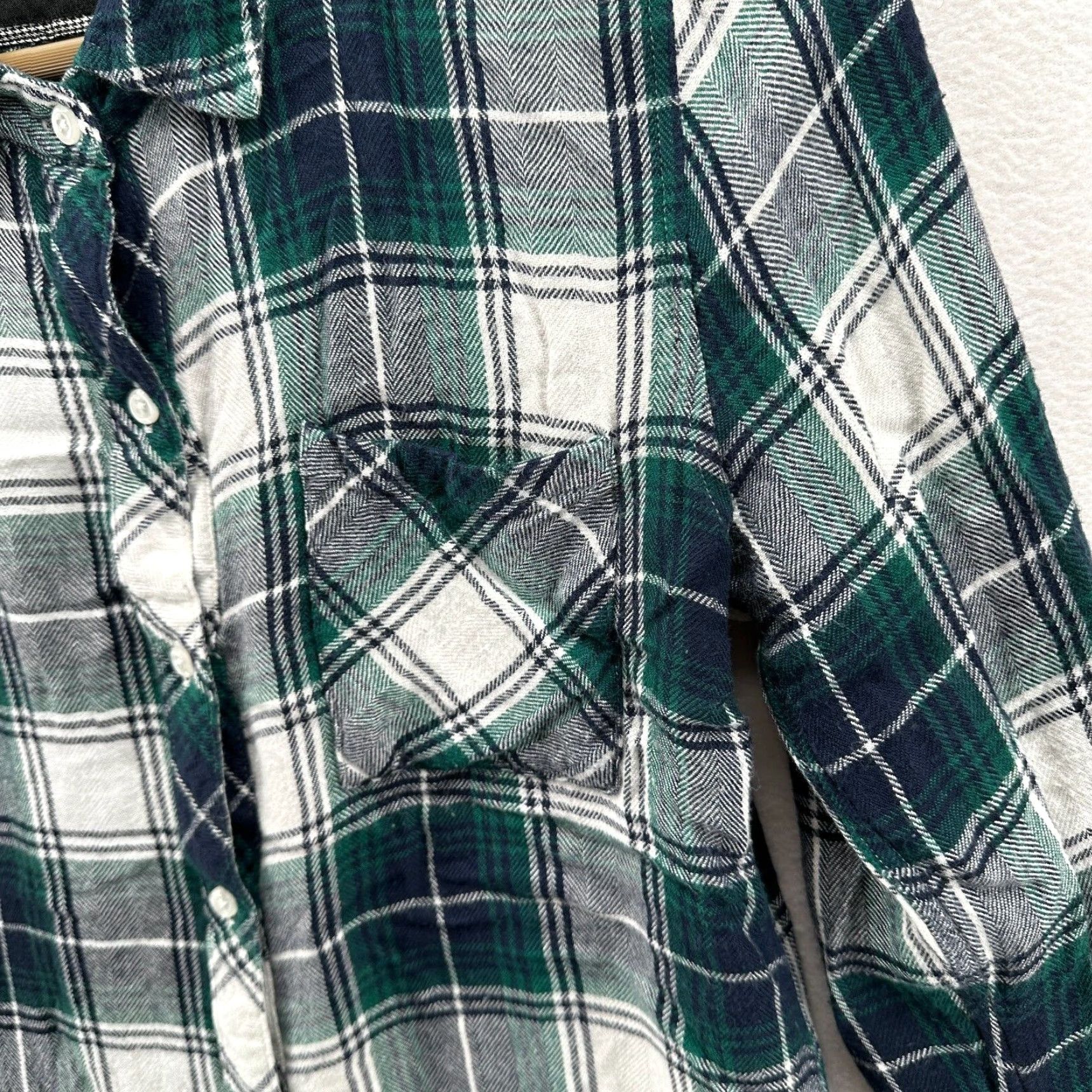 Rails Rails Flannel Shirt Mens XS Green White Plaid Button-Up Shirt Size US XS / EU 42 / 0 - 3 Thumbnail