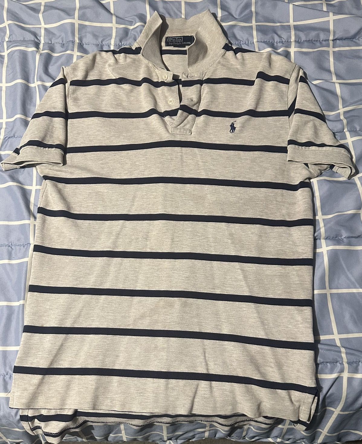 Polo Ralph Lauren Grey with blue stripes polo Size US L / EU 52-54 / 3 - 1 Preview