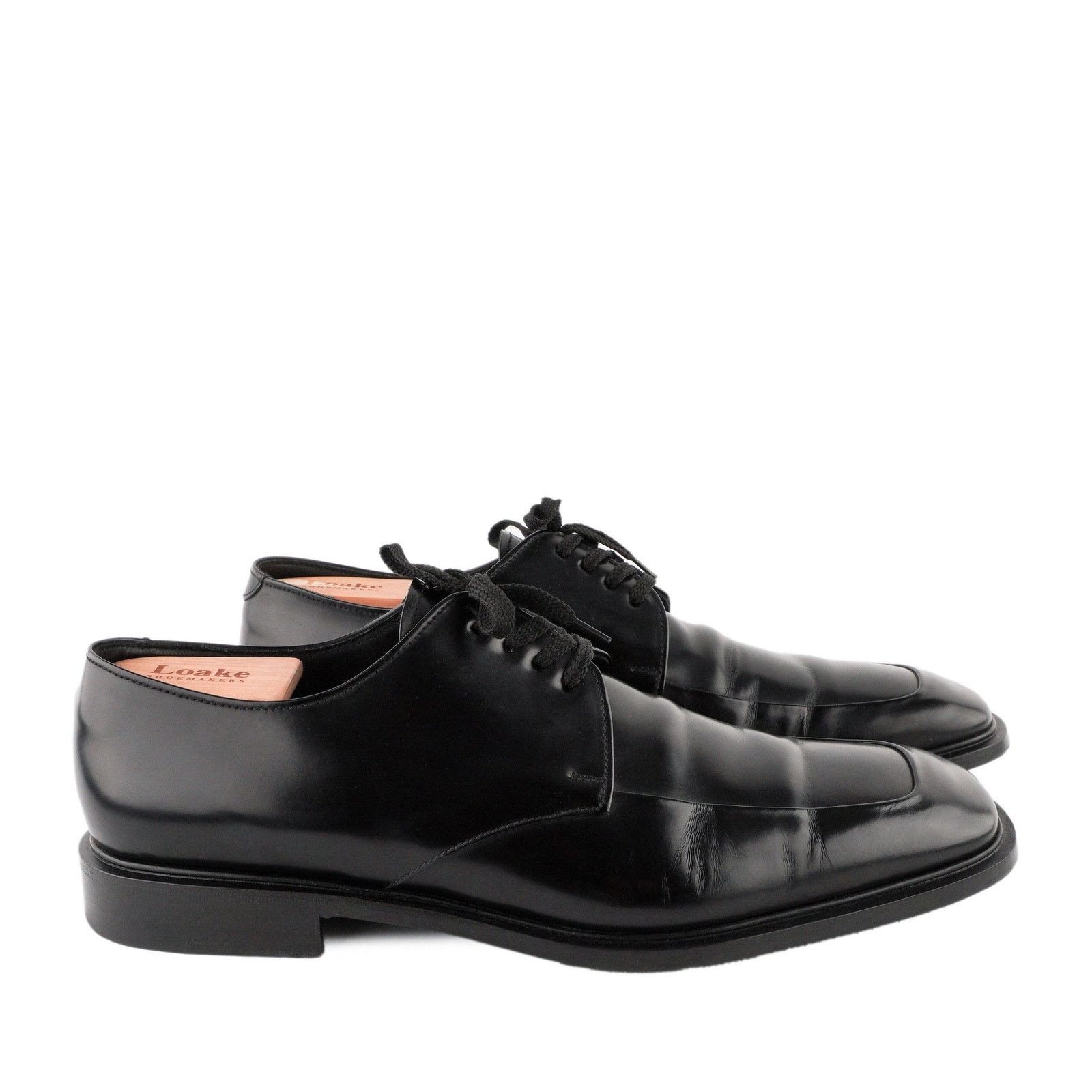 Prada Square Toe Leather Shoes BLK PRADA black leather