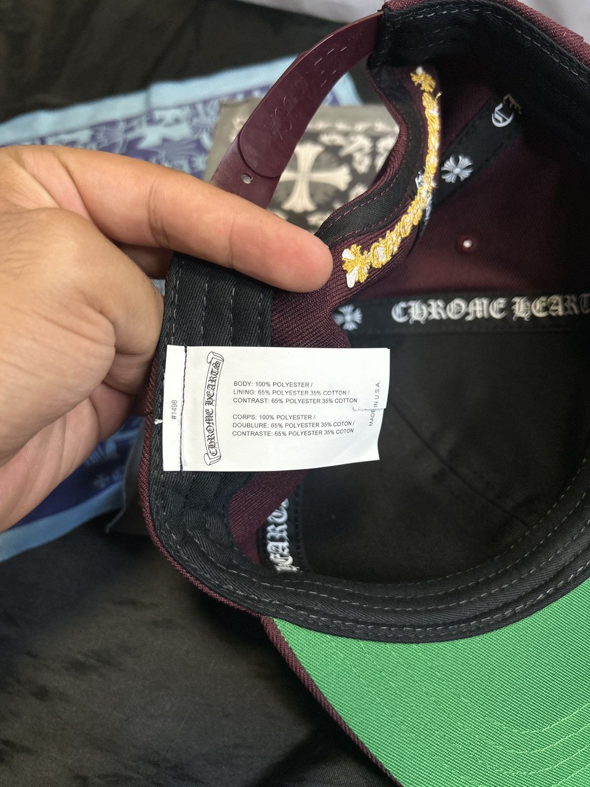 Chrome Hearts Chrome Hearts Burgundy 6 Panel BaseBall Hat. RARE. Size ONE SIZE - 7 Thumbnail