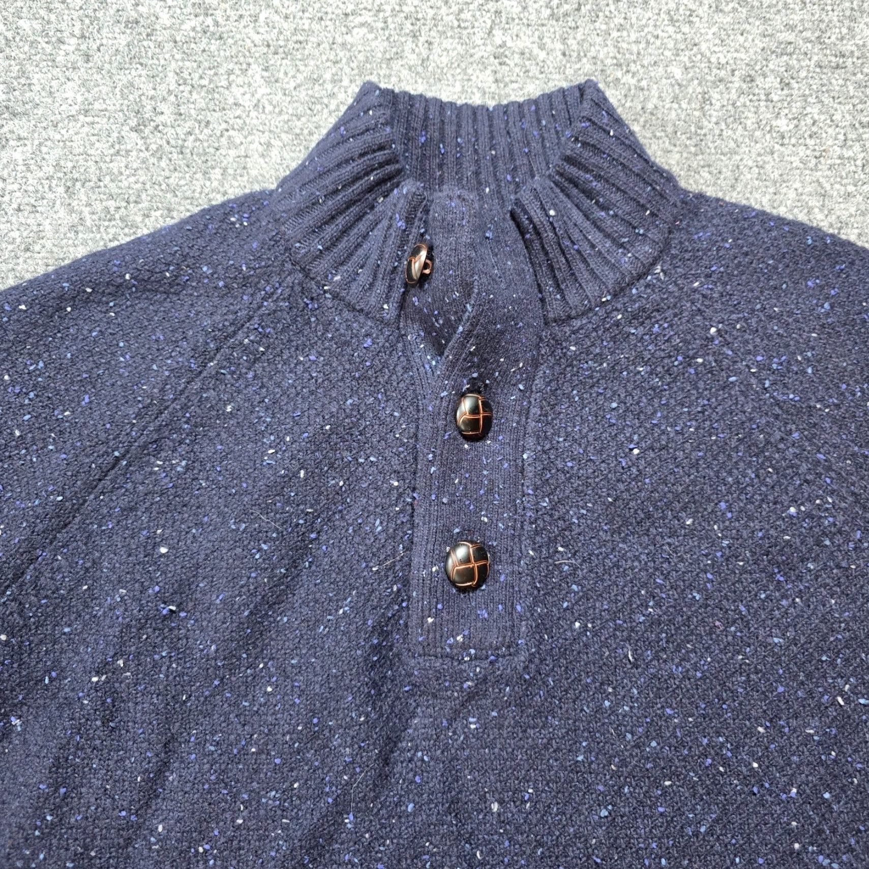 UNTUCKit UNTUCKit Sweater Men Size Medium Blue Speckle Lambs Wool High Neck Casual Career Shirt Size US M / EU 48-50 / 2 - 2 Thumbnail