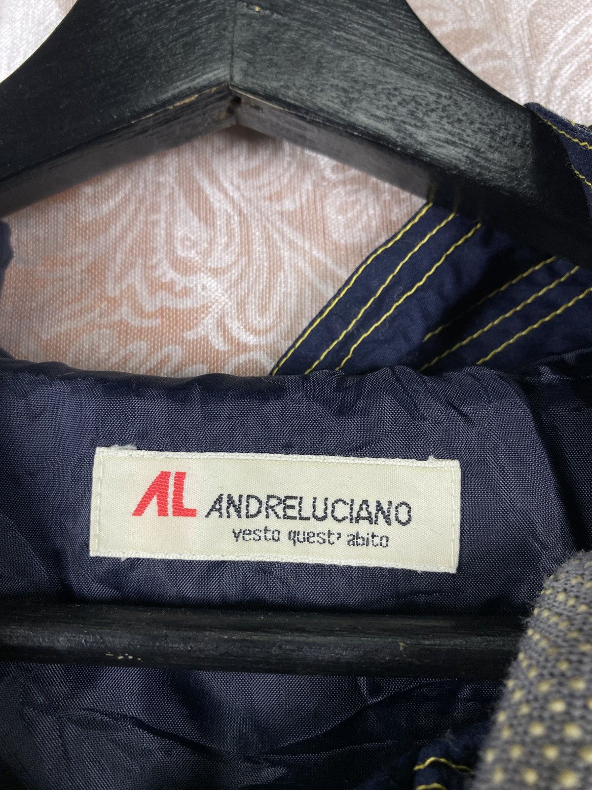 Andreluciano Andre Luciano Navy Hooded Jacket Gold Stitching Windbreaker Size US M / EU 48-50 / 2 - 6 Thumbnail