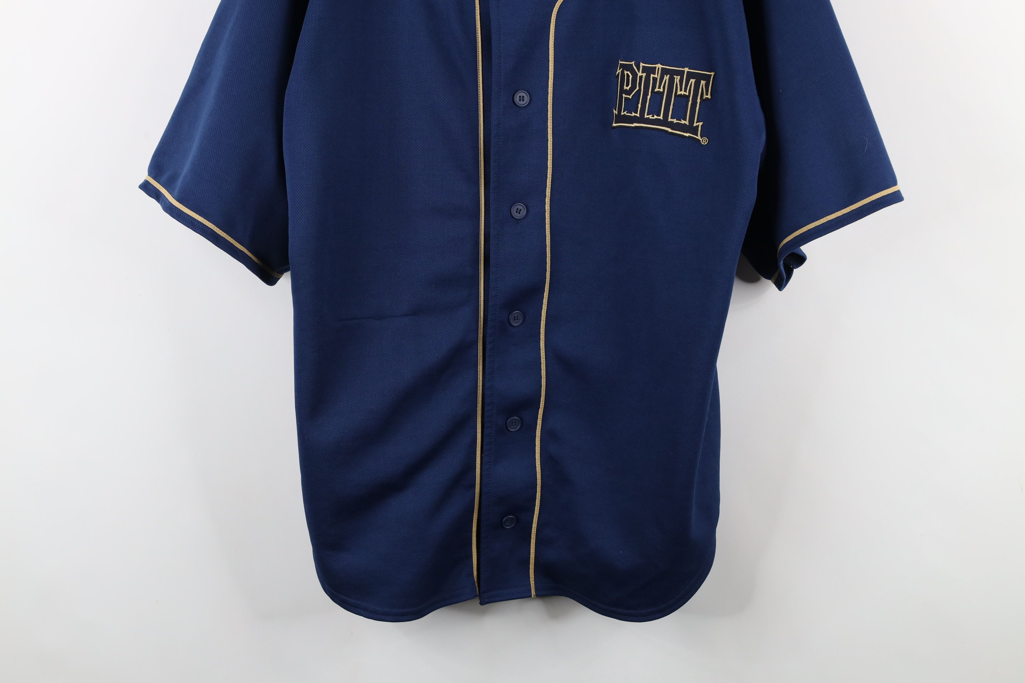 Vintage Vintage 90s University of Pittsburgh Baseball Jersey Blue Size US L / EU 52-54 / 3 - 3 Thumbnail