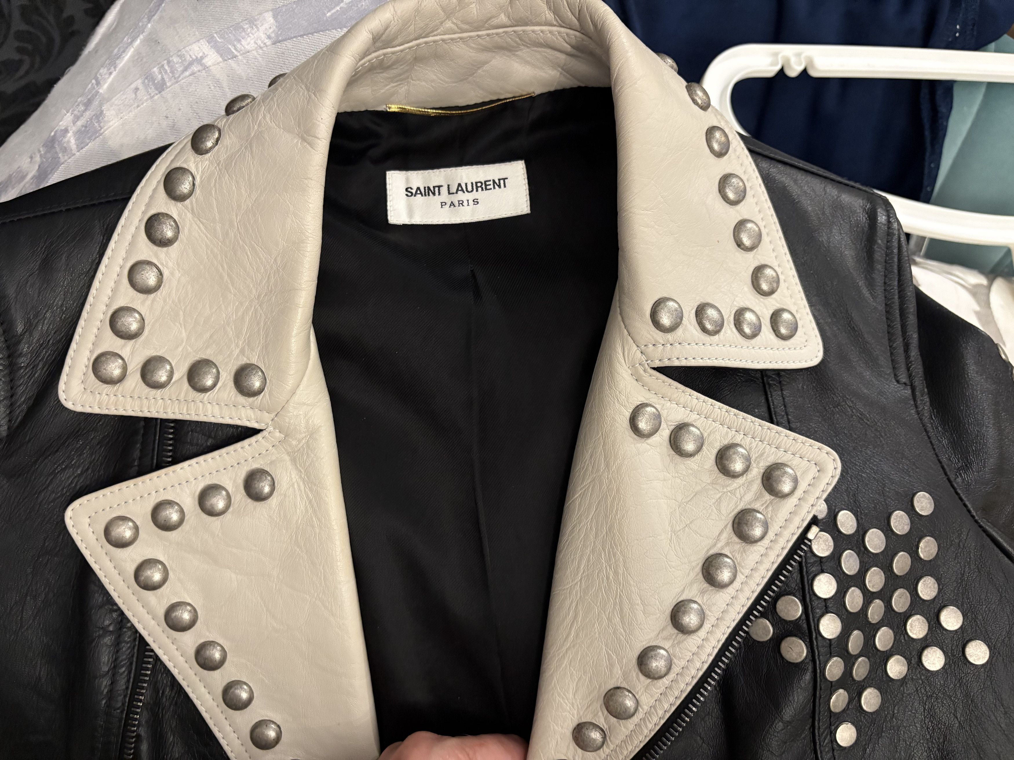 Saint Laurent Paris Saint Laurent Leather Studded Jacket Size XS / US 0-2 / IT 36-38 - 12 Thumbnail