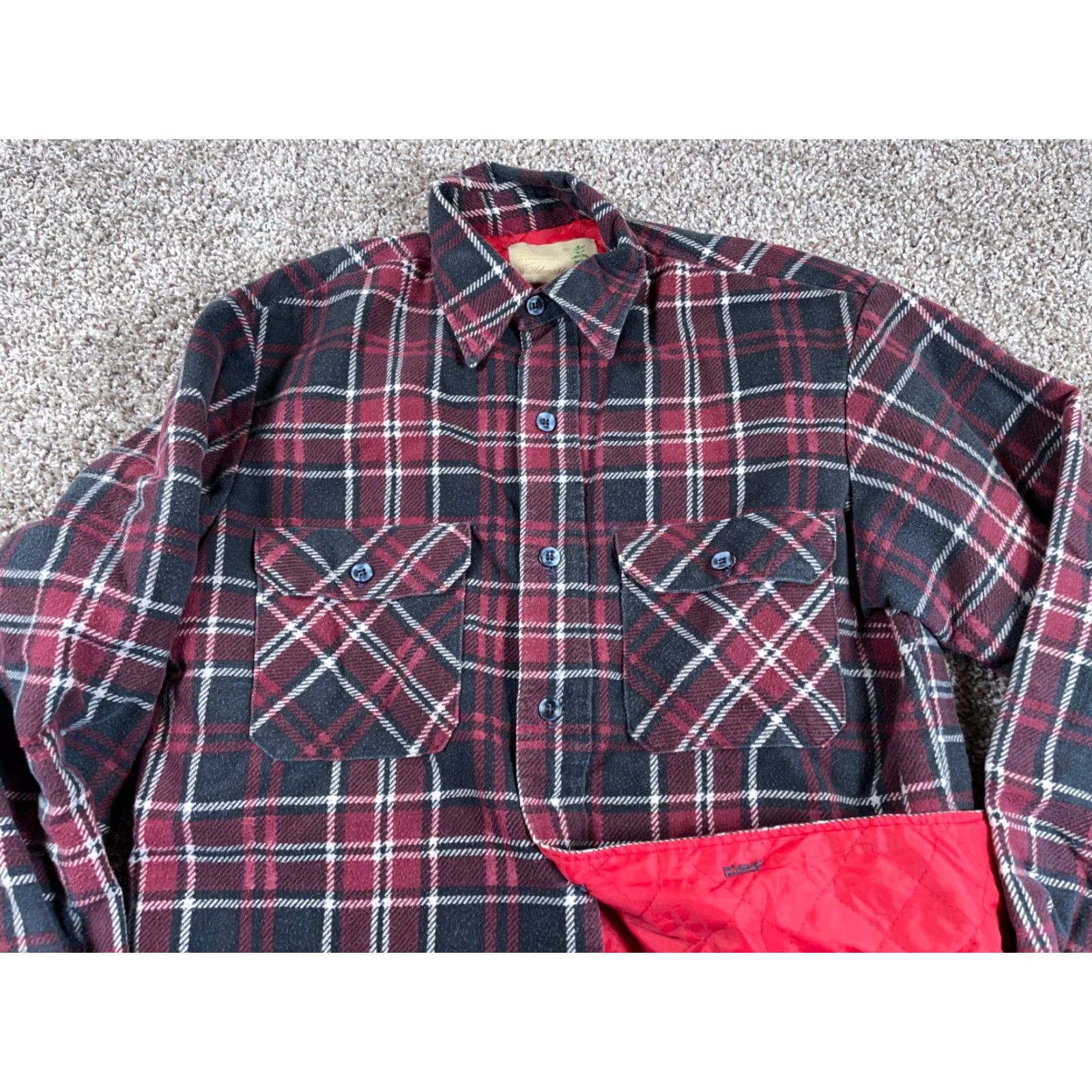 Vintage VTG Fieldmaster Quilted Lined Flannel Shirt Adult Medium Red Black Plaid 80s Size US M / EU 48-50 / 2 - 4 Thumbnail