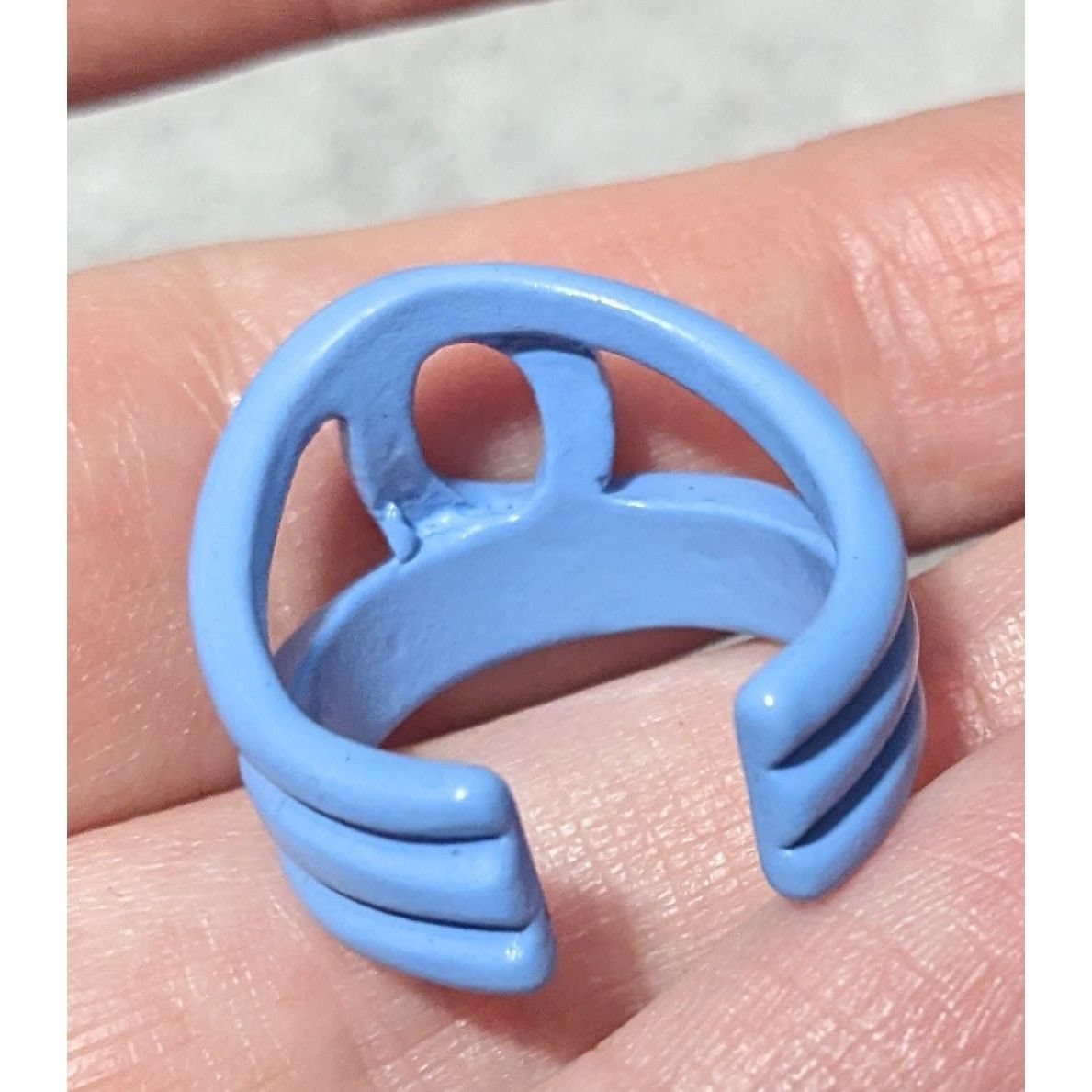 Other Abstract Metal Blue Enamel Coated Fashion Ring Size 8 Size ONE SIZE - 13 Thumbnail