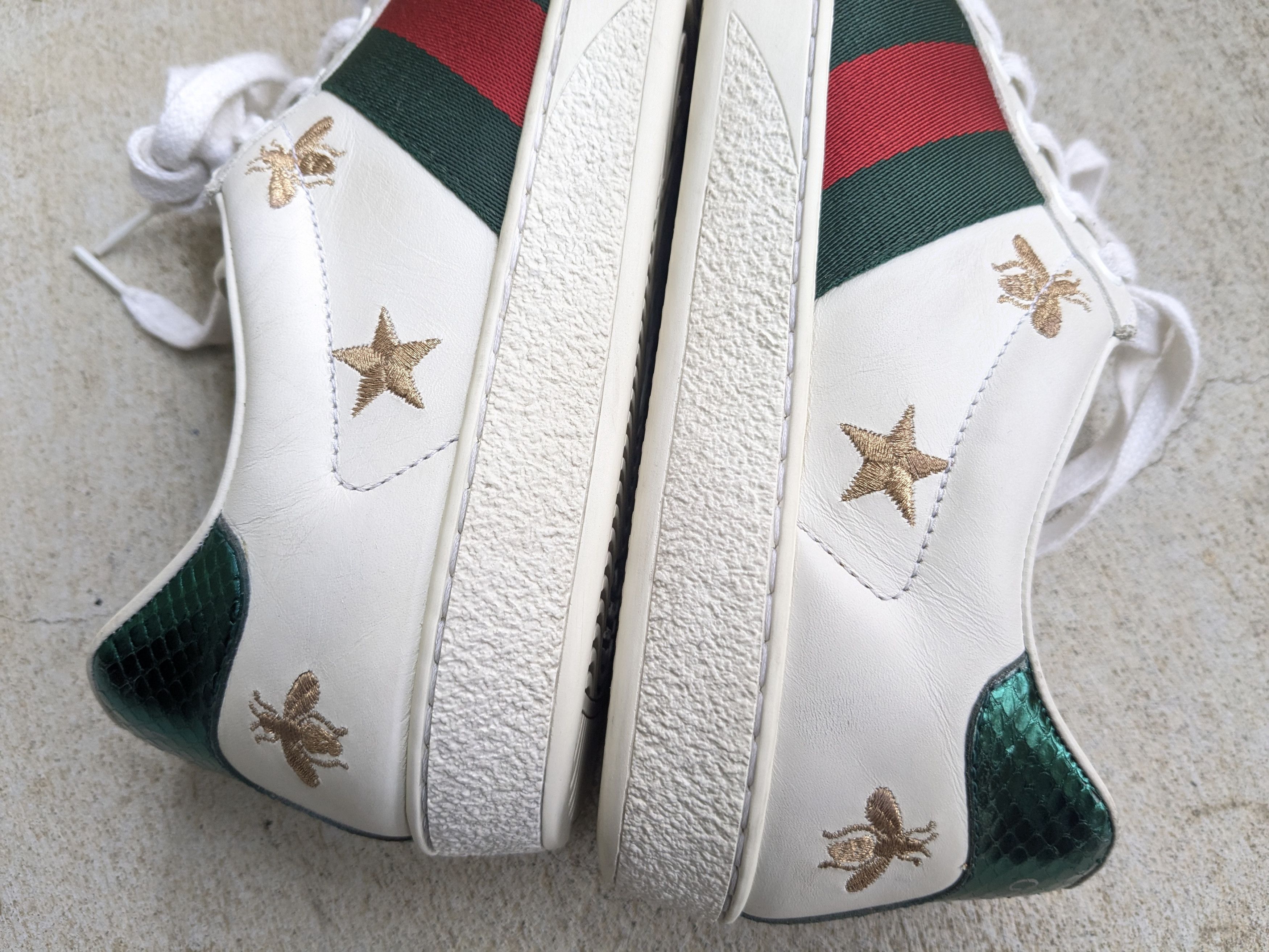 Gucci Gucci Ace Sneakers White Bee Stars Low 7 Leather Size US 7 / EU 40 - 13 Thumbnail
