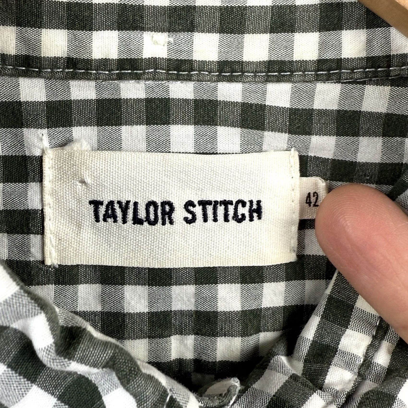 Taylor Stitch Taylor Stitch Shirt Mens 42 Large Plaid Gingham Cotton Button Up Green Size US XL / EU 56 / 4 - 4 Thumbnail