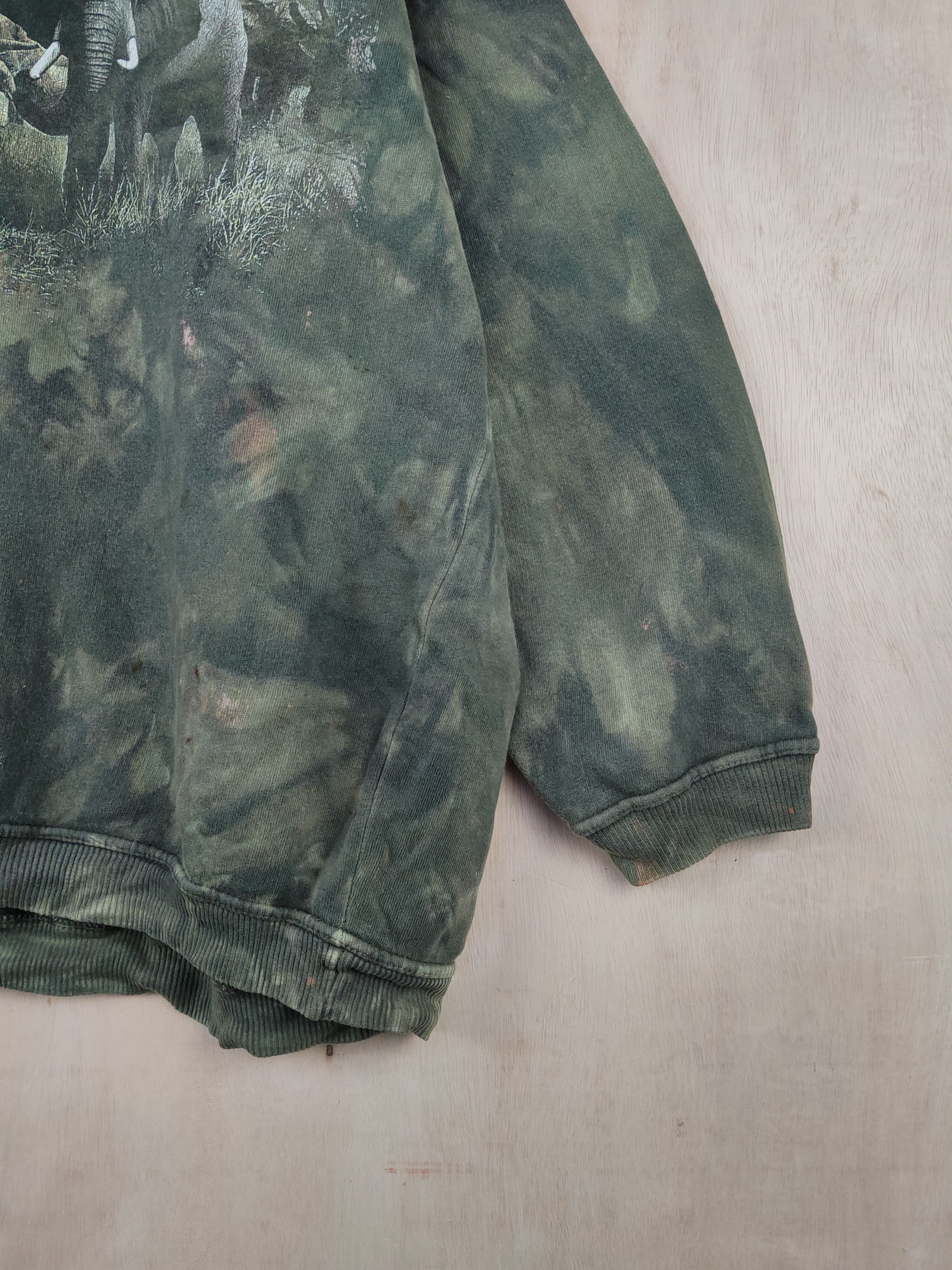 Japanese Brand Army Green Elephant acid wash vintage Sweatshirts #S2494 Size US L / EU 52-54 / 3 - 7 Thumbnail