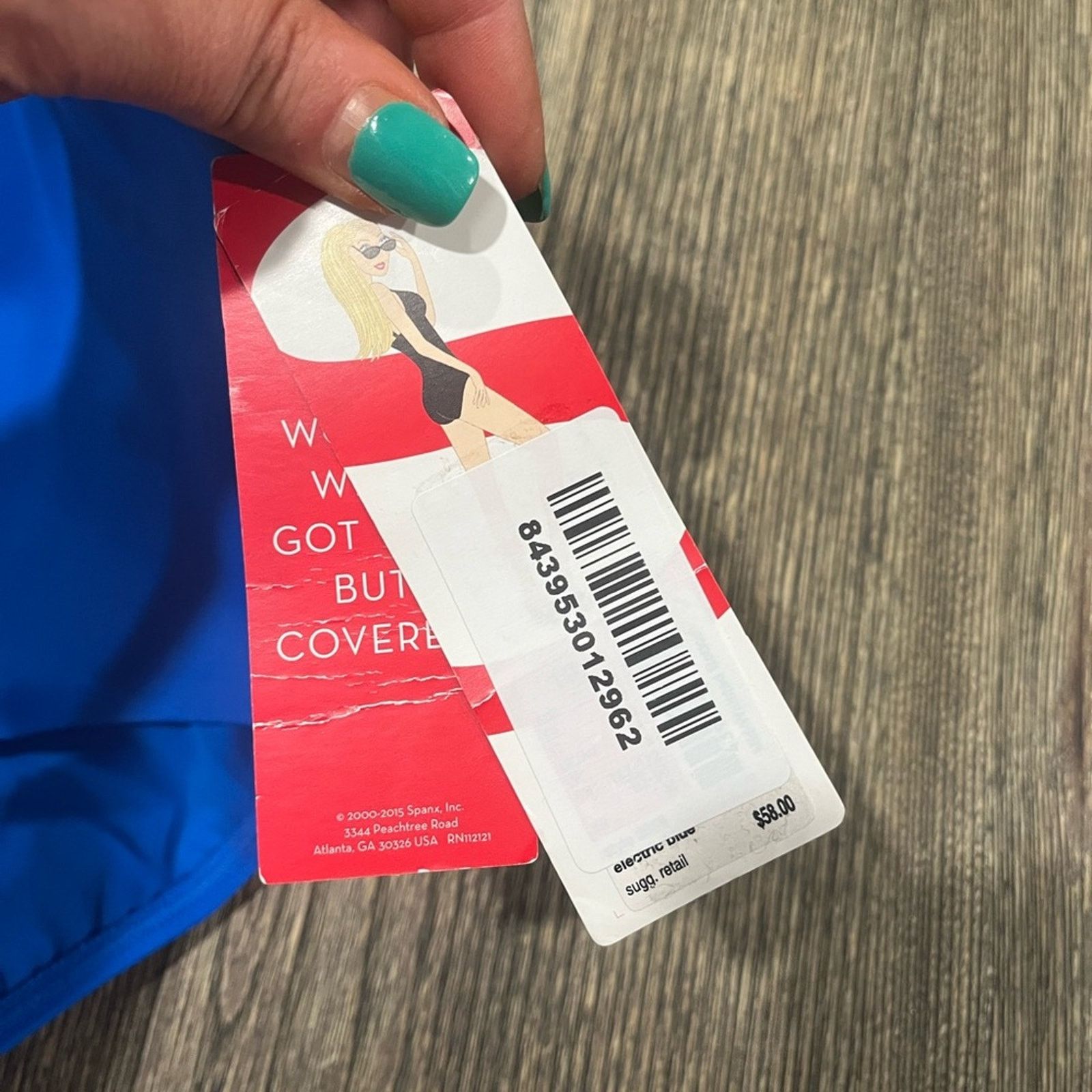 Spanx NWT Spanx Mid-Waisted Swim Bottom UPF50 Electric Blue Sz 10 Size ONE SIZE - 2 Thumbnail
