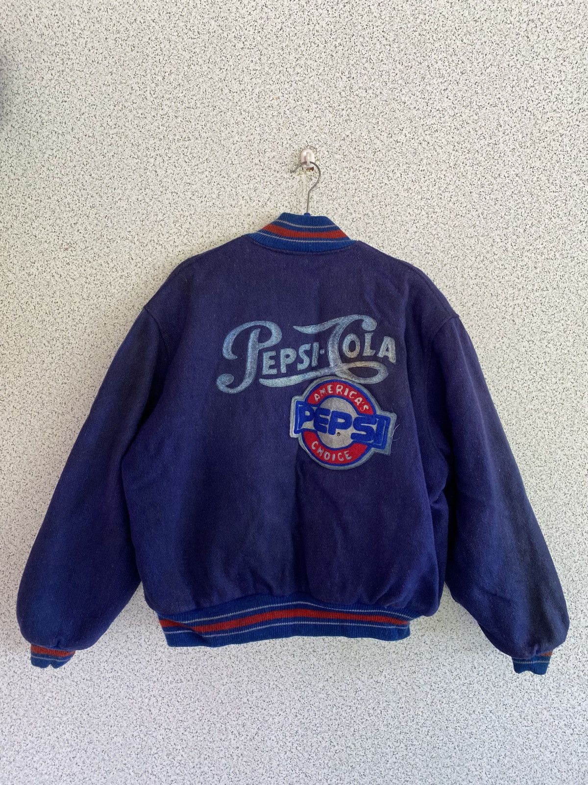Pepsi VINTAGE Pepsi Cola Varsity Jacket 100 cotton Wool 🔥 Size US M / EU 48-50 / 2 - 1 Thumbnail