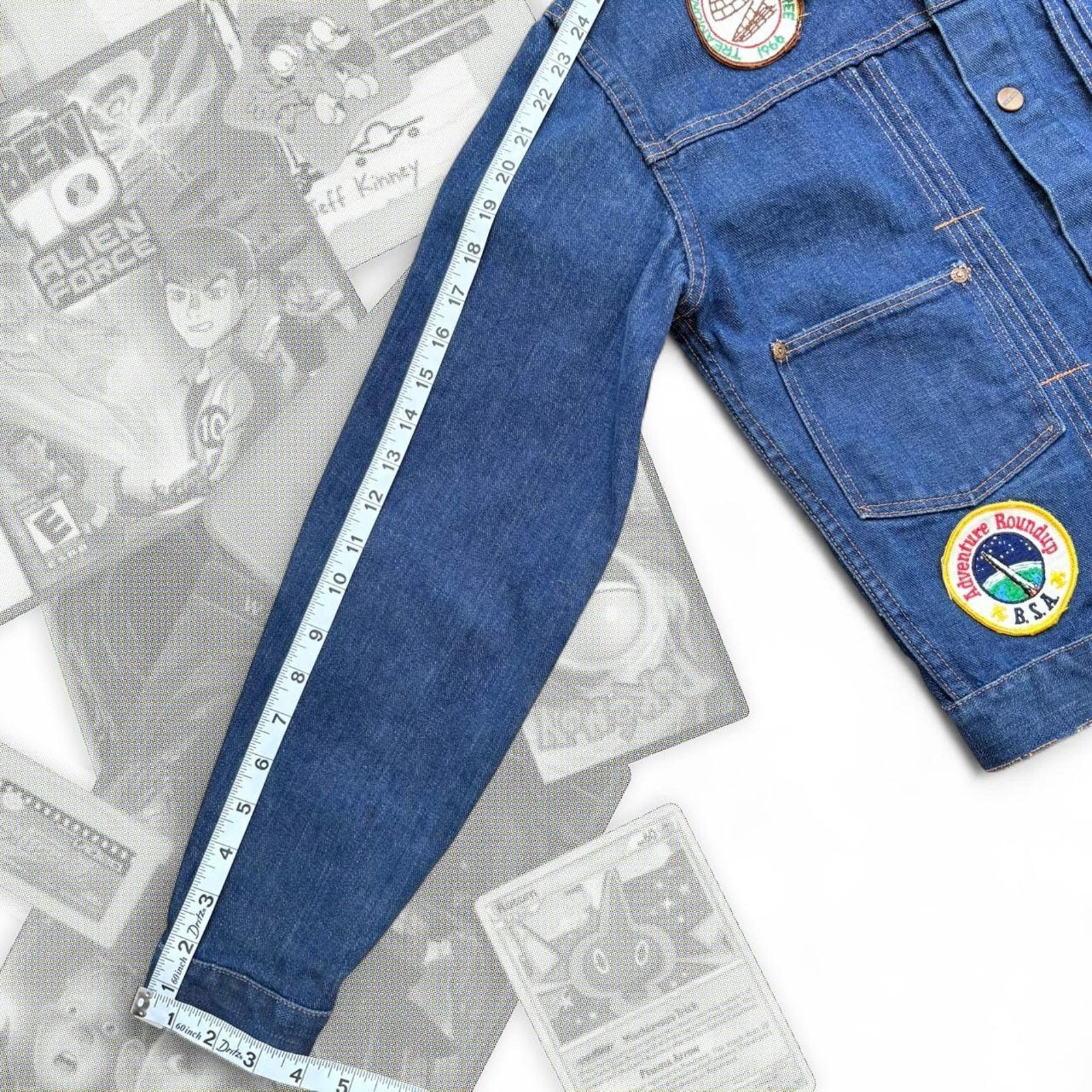 Nike 1960’s Roebucks Double Pleat Denim Jacket W/ Patches Size M / US 6-8 / IT 42-44 - 6 Thumbnail