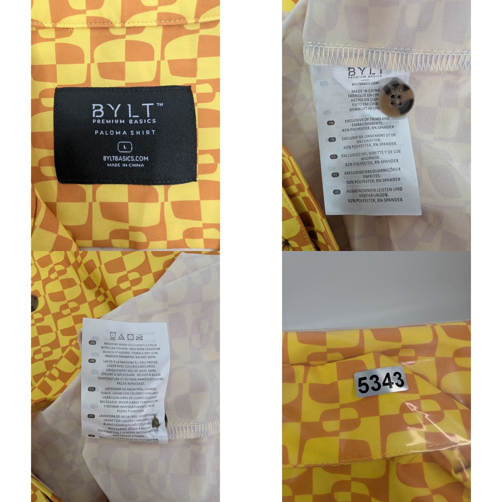 Logo 7 Bylt Paloma Hawaiian Shirt Short Sleeve Yellow Orange Geometric Size Large Logo Shirt Men Bylt Paloma Size US S / EU 44-46 / 1 - 8 Thumbnail