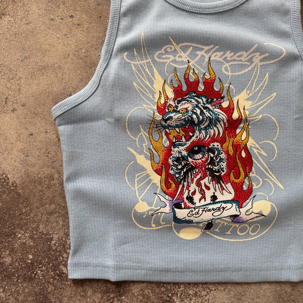 Ed Hardy Ed Hardy Y2K Tiger Printed Ribbed Tank Top Size M / US 6-8 / IT 42-44 - 5 Thumbnail