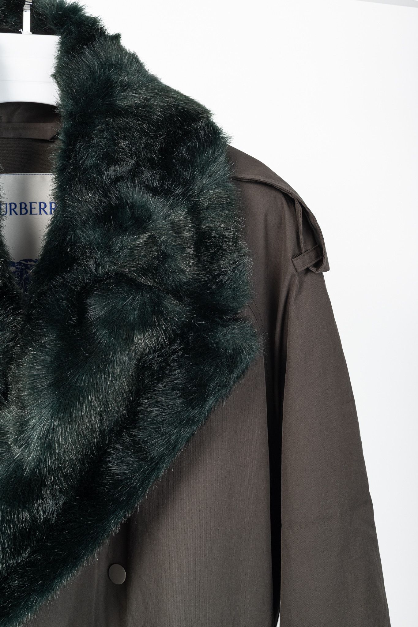 Burberry Burberry Kennington 'Otter' Cotton Fur-Trim Long Trench Coat Size XL / US 12-14 / IT 48-50 - 7 Thumbnail
