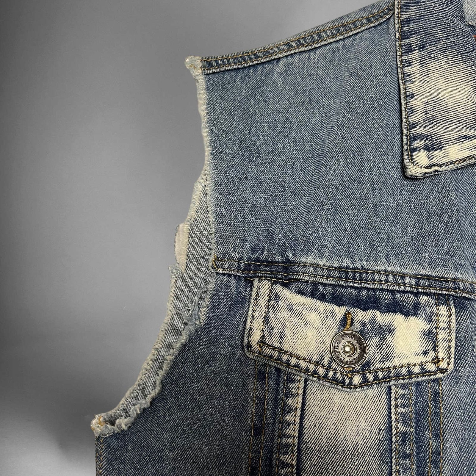 Other Rolling Paper Denim Jean Vest Distressed Button Down Moto Size US S / EU 44-46 / 1 - 8 Thumbnail