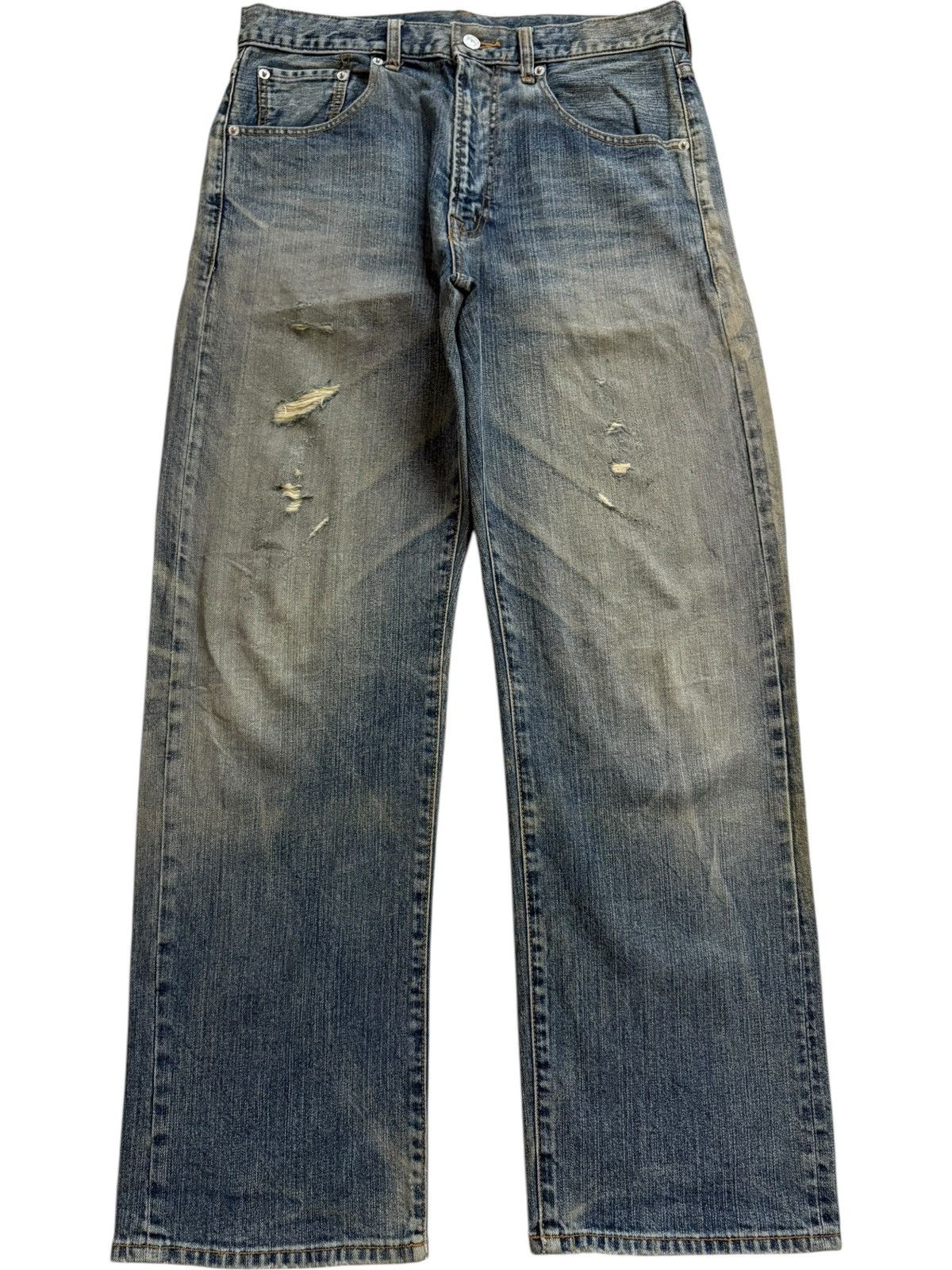 Japanese Brand Vintage Japanese Brand Mud Wash Distressed Baggy Jeans Size US 32 / EU 48 - 1 Thumbnail