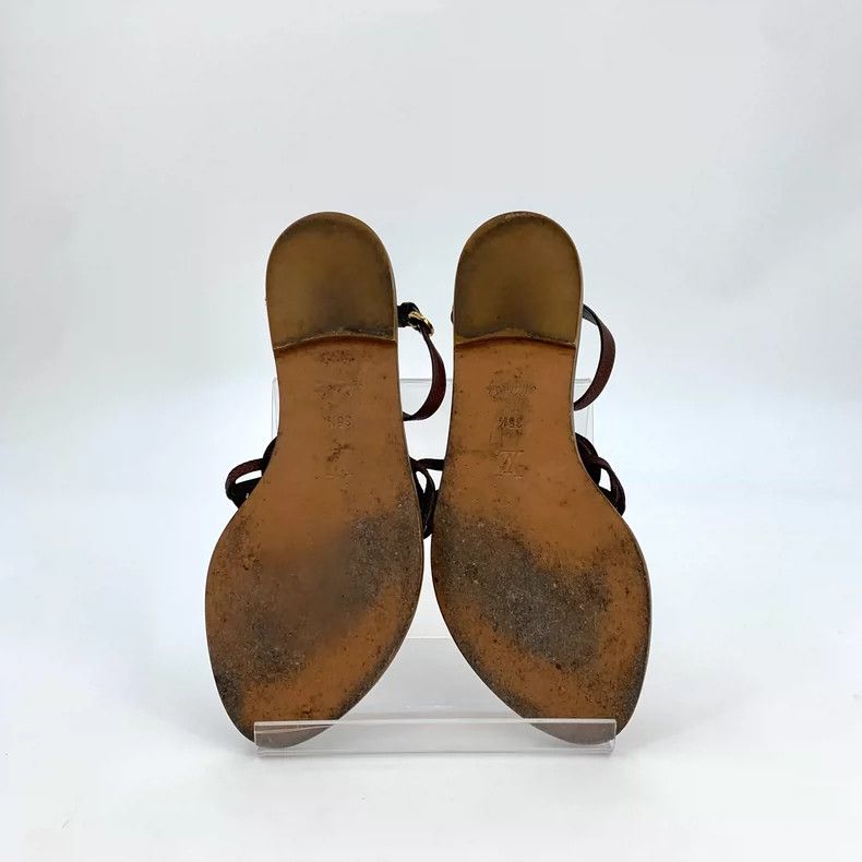 Louis Vuitton Louis Vuitton Brown Cutout Strap Flat Sandals Size US 5 / IT 35 - 5 Thumbnail