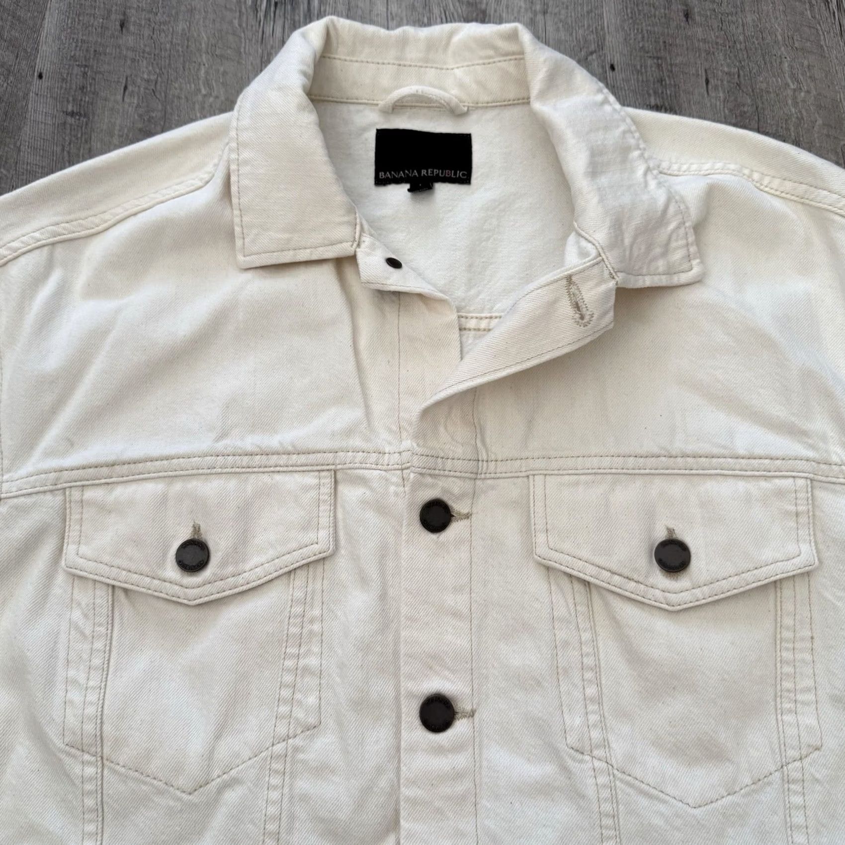 Banana Republic VINTAGE Banana Republic Trucker Jacket Mens L Relaxed Denim Pockets 80s 90s Western Grunge Modern Size US 33 - 3 Thumbnail