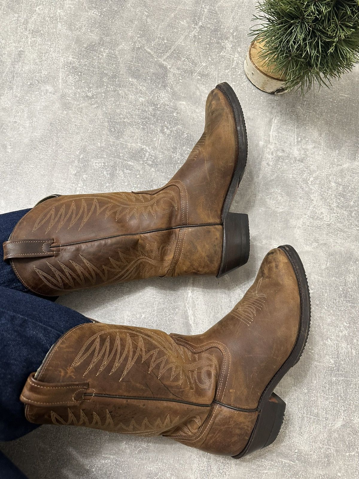 Vintage Vintage Leather Cowboy Boots Western shoes Size US 11 / EU 44 - 1 Thumbnail