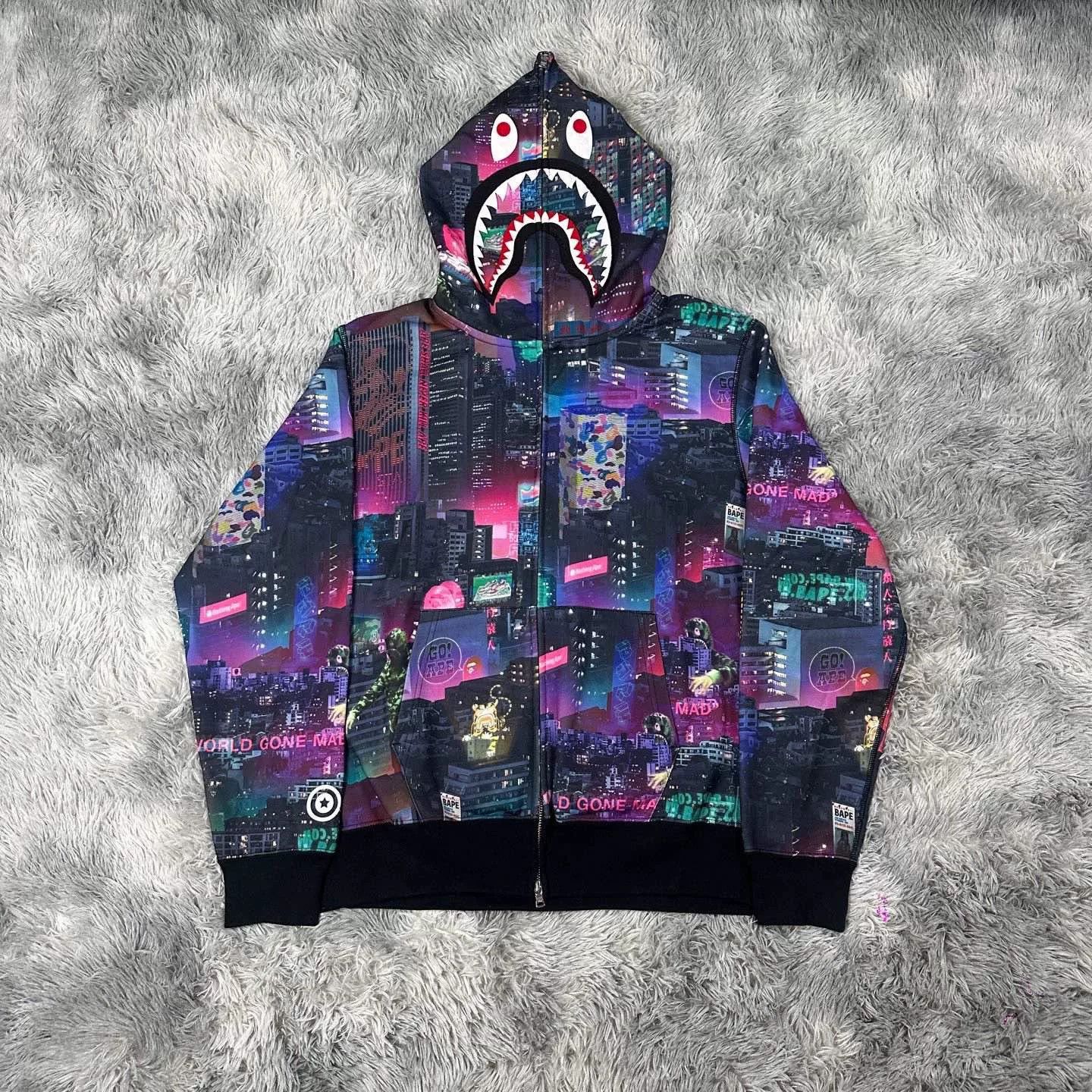 Bape Bape Purple Shark Jacket Outerwear Size US XL / EU 56 / 4 - 1 Thumbnail