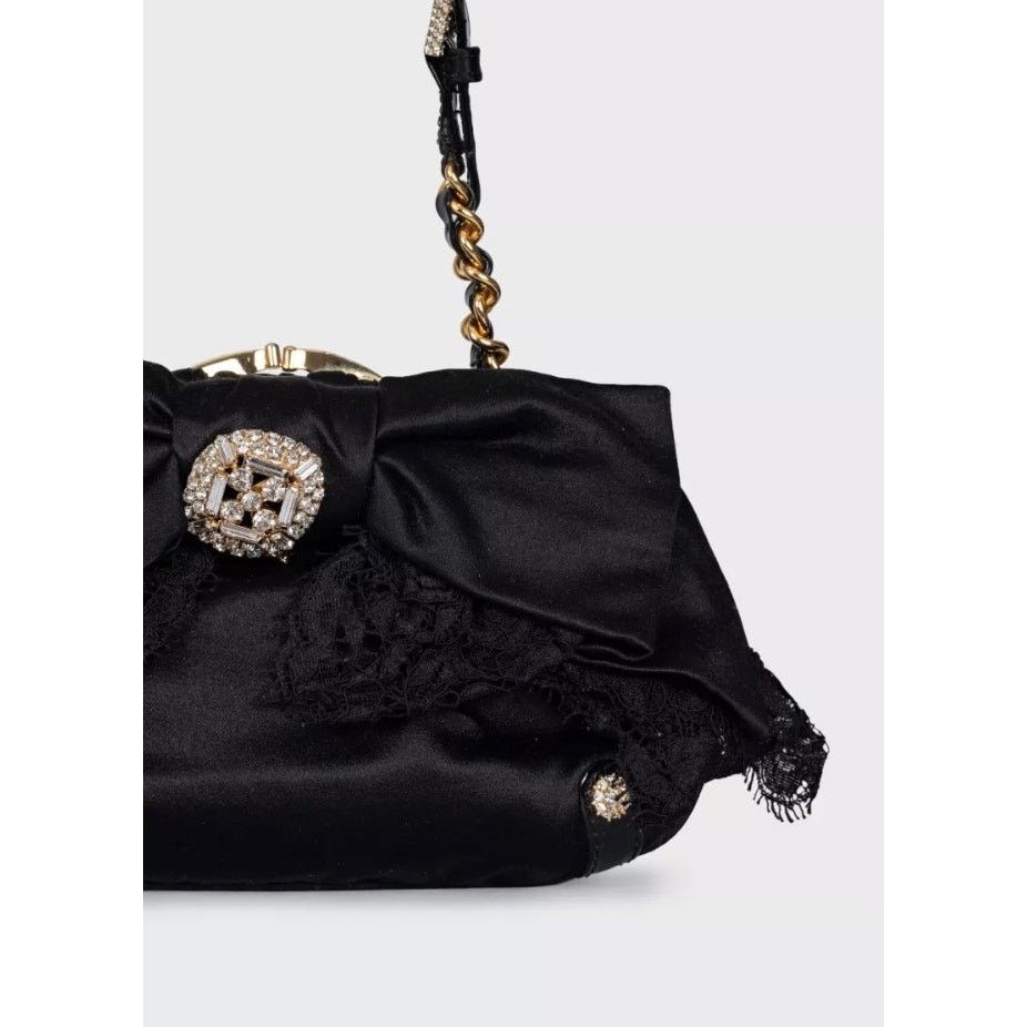 Dolce & Gabbana Dolce & Gabbana Black Textile Crystal Clutch Size ONE SIZE - 5 Thumbnail