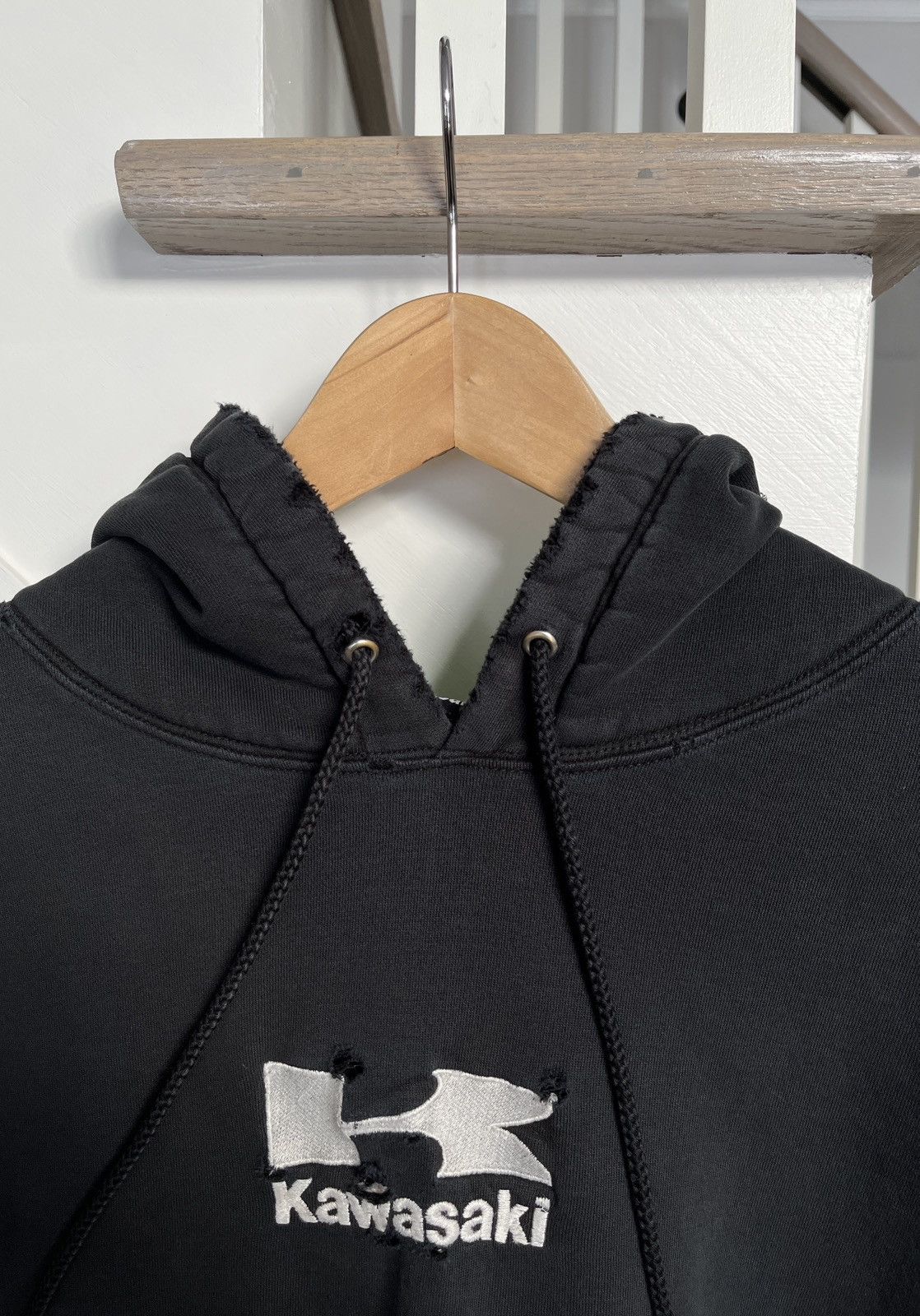 Unsound Rags × Vintage Crazy Vintage Kawasaki Hoodie Thrashed Size US L / EU 52-54 / 3 - 4 Thumbnail