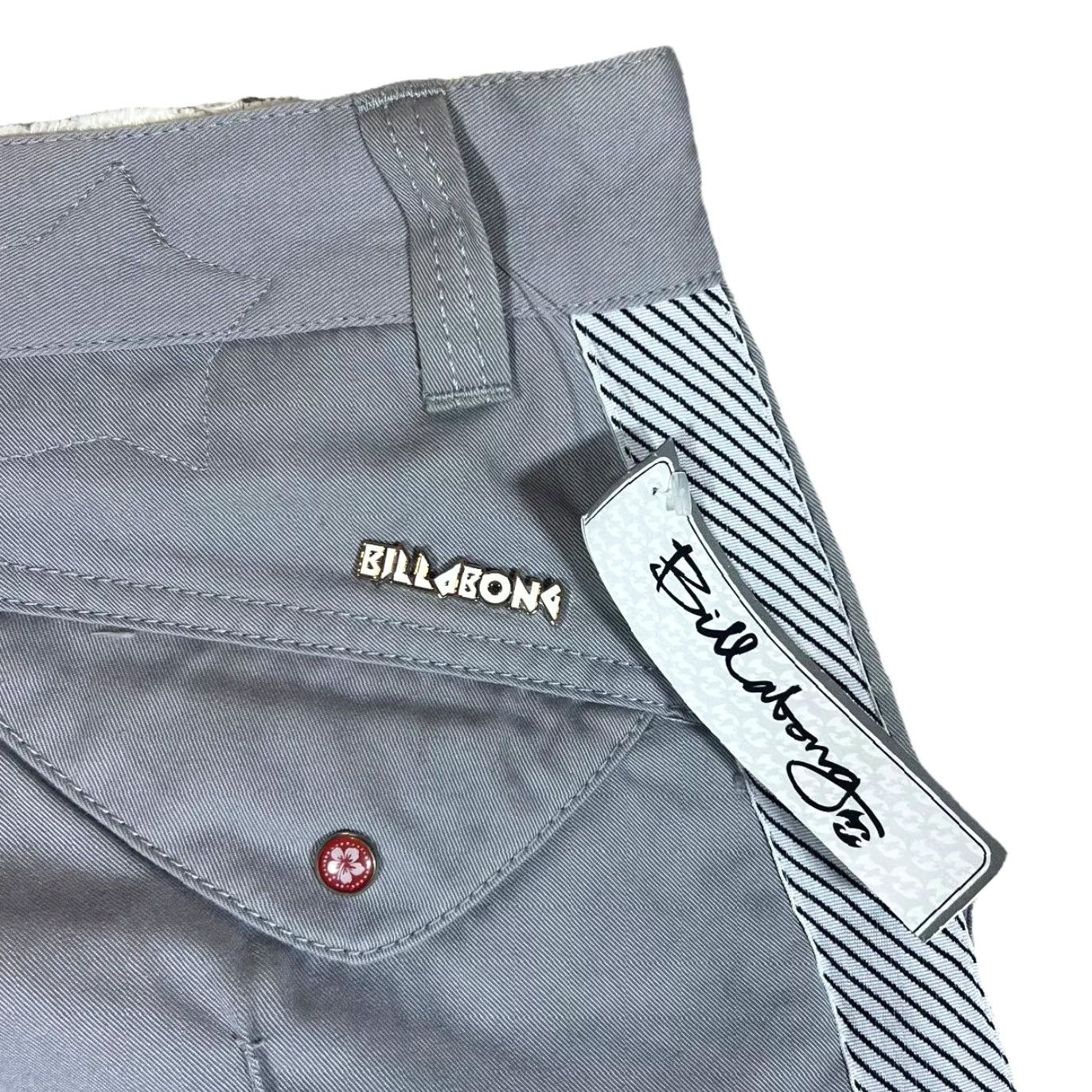 Billabong BILLABONG Baggy Fit Surfer Skater Trousers - Grey - 32W 30" Inseam 10" Leg Width Womens M Chino Striped Trim VINTAGE Early 00's Size 32" / US 10 / IT 46 - 5 Thumbnail