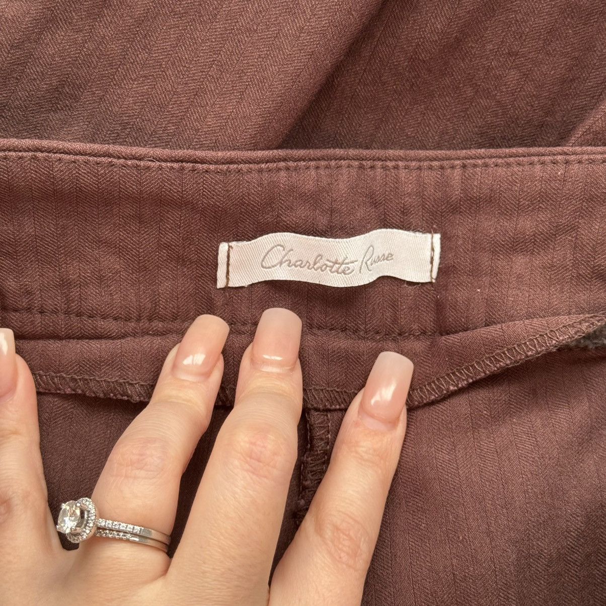 Other CHARLOTTE RUSSE Y2K Brown Stretch Wide Leg Trouser Pants Size 30" / US 8 / IT 44 - 9 Thumbnail