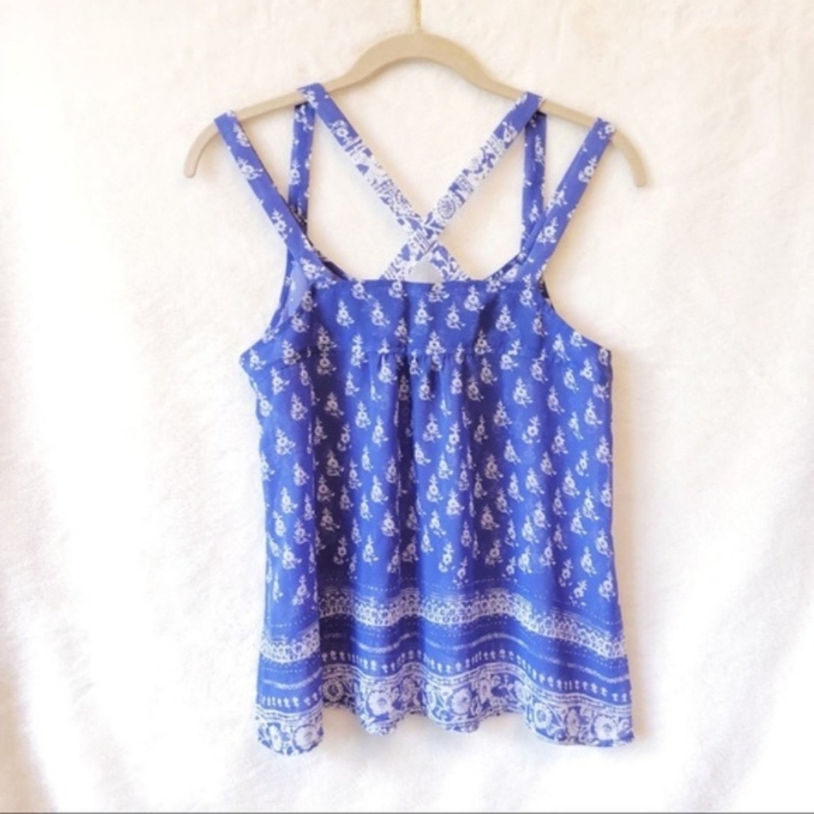 Express Express Blue with Pattern Strappy Tank Size S / US 4 / IT 40 - 2 Thumbnail