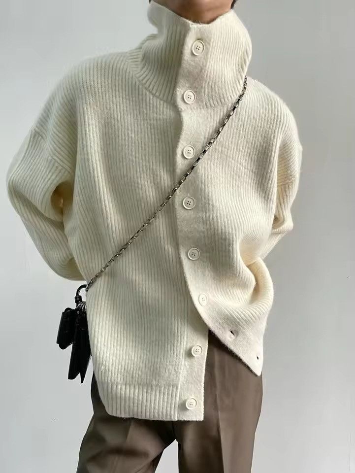 Other Knitted Turtleneck Streetwear Loose Lazy Cardigan Sweater Size US M / EU 48-50 / 2 - 1 Thumbnail