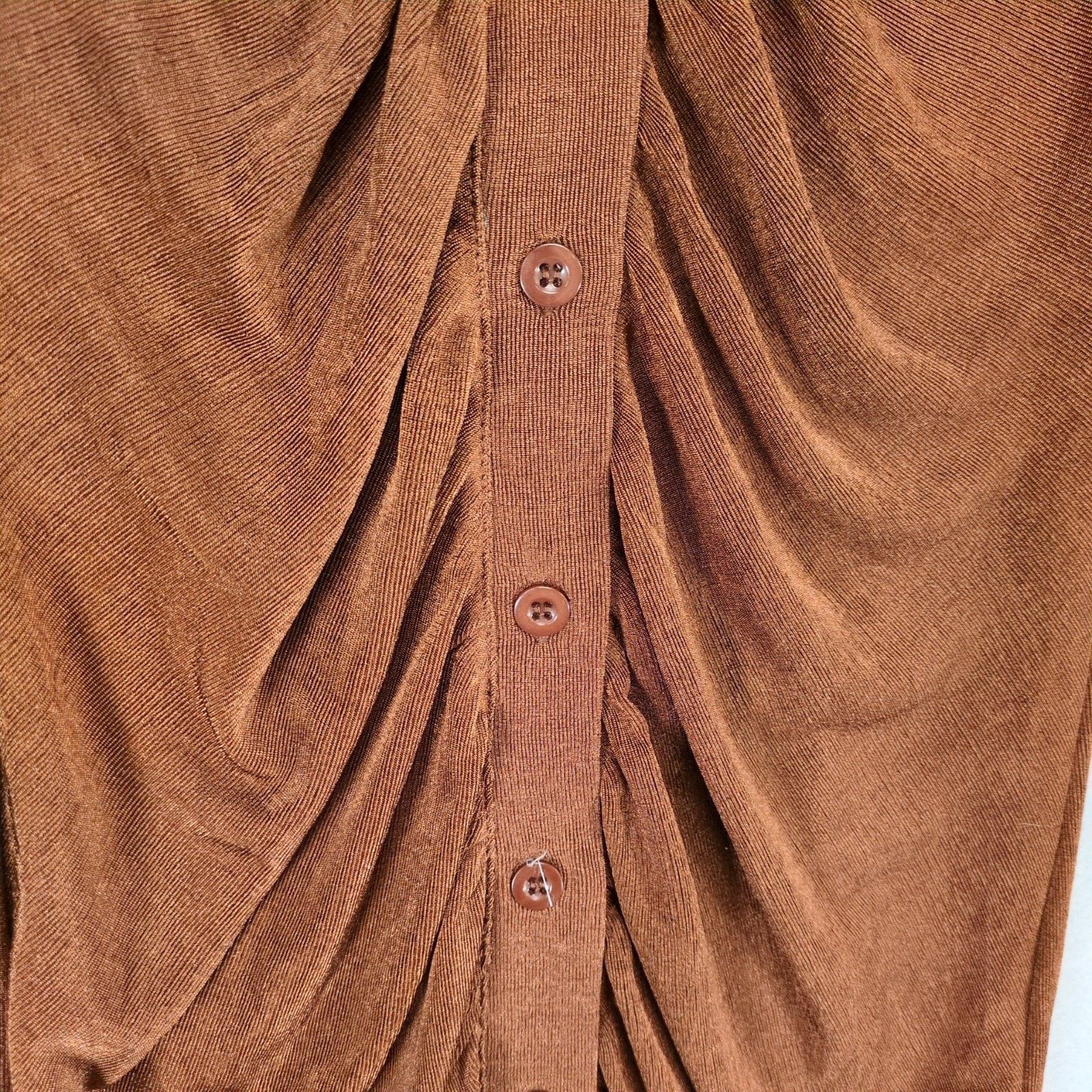 Other NWT Jolie & Joy Women's M Slinky Ruched Button-Down Dress Size M / US 6-8 / IT 42-44 - 6 Thumbnail