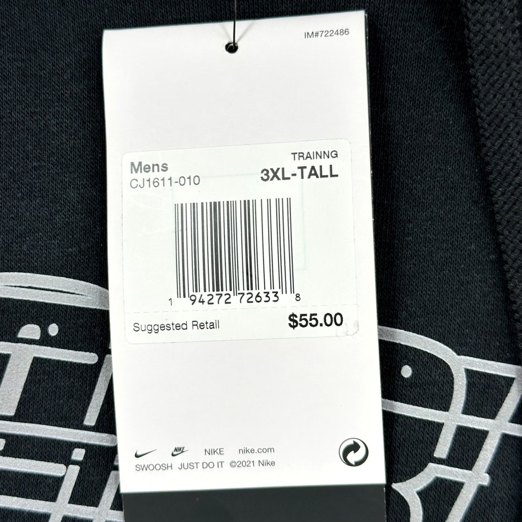Nike Nike Team Club Hoodie Mens 3XLT Tall Black Fleece Pullover Football Logo Size US XXL / EU 58 / 5 - 4 Thumbnail