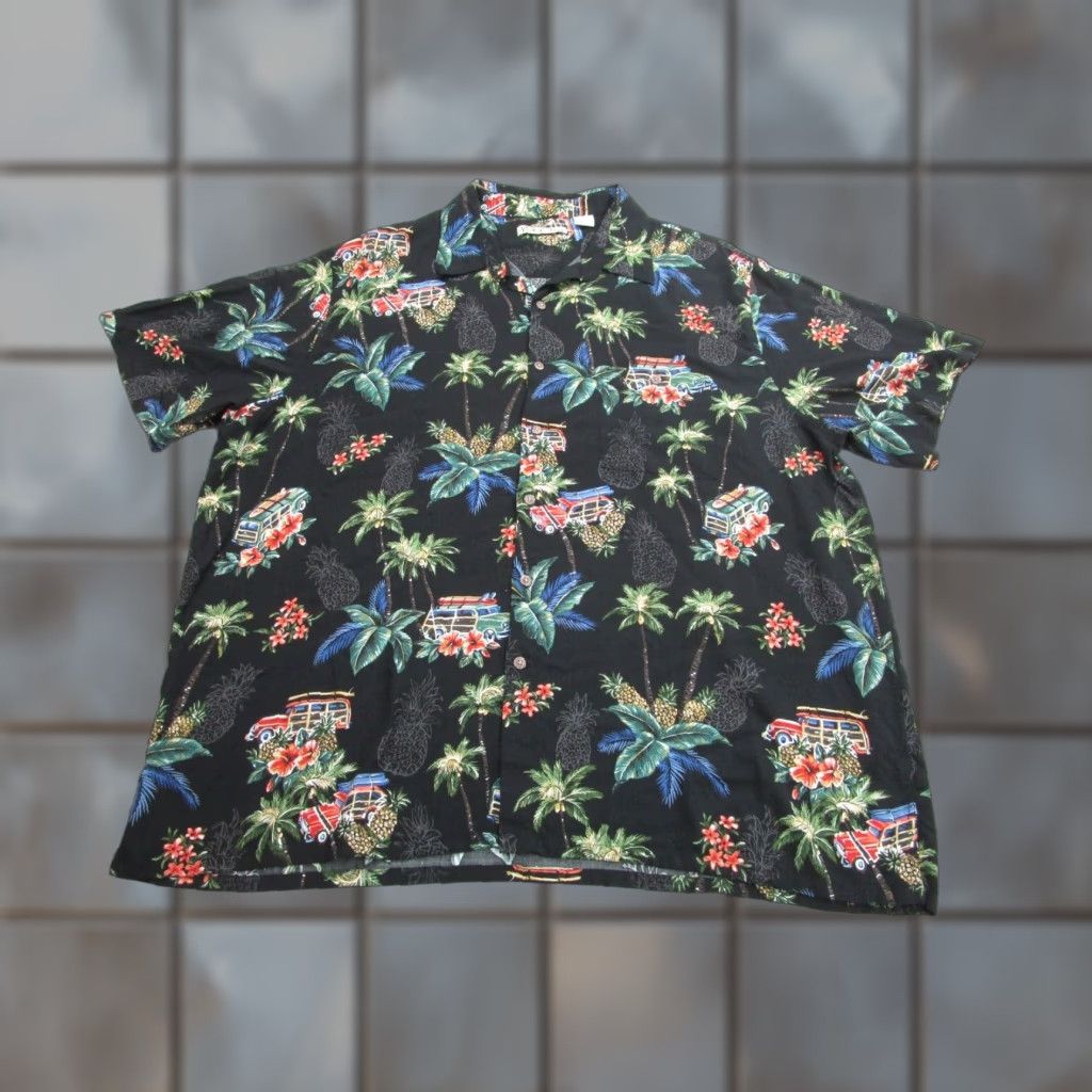 Vintage VINTAGE Batik Bay Hawaiian Shirt Mens 2XL Black Pineapple Floral Short Sleeve Button-Up Rayon Hawaiian Shirt Mens 2XL Black Pineapple Floral Size US XXL / EU 58 / 5 - 1 Thumbnail