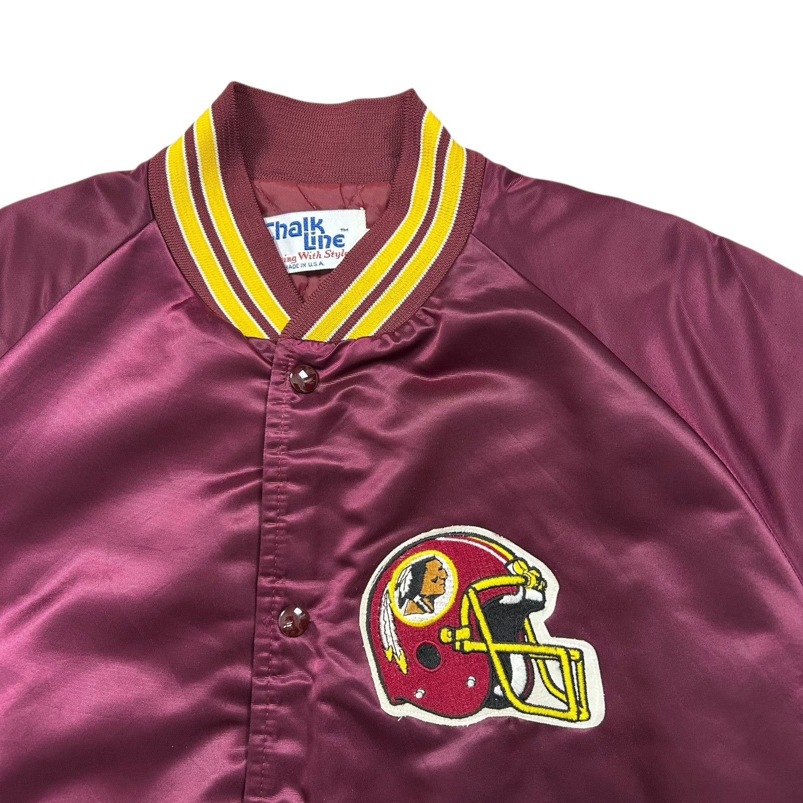 NFL 90s WASHINGTON REDSKINS CHALK LINE SATIN JACKET SPELL OUT Size US XXL / EU 58 / 5 - 4 Thumbnail